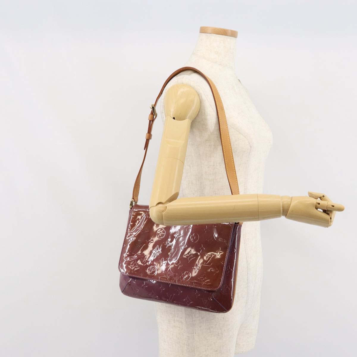 LOUIS VUITTON Monogram Vernis Thompson Street Bag Viole M91095 LV Auth gh1674