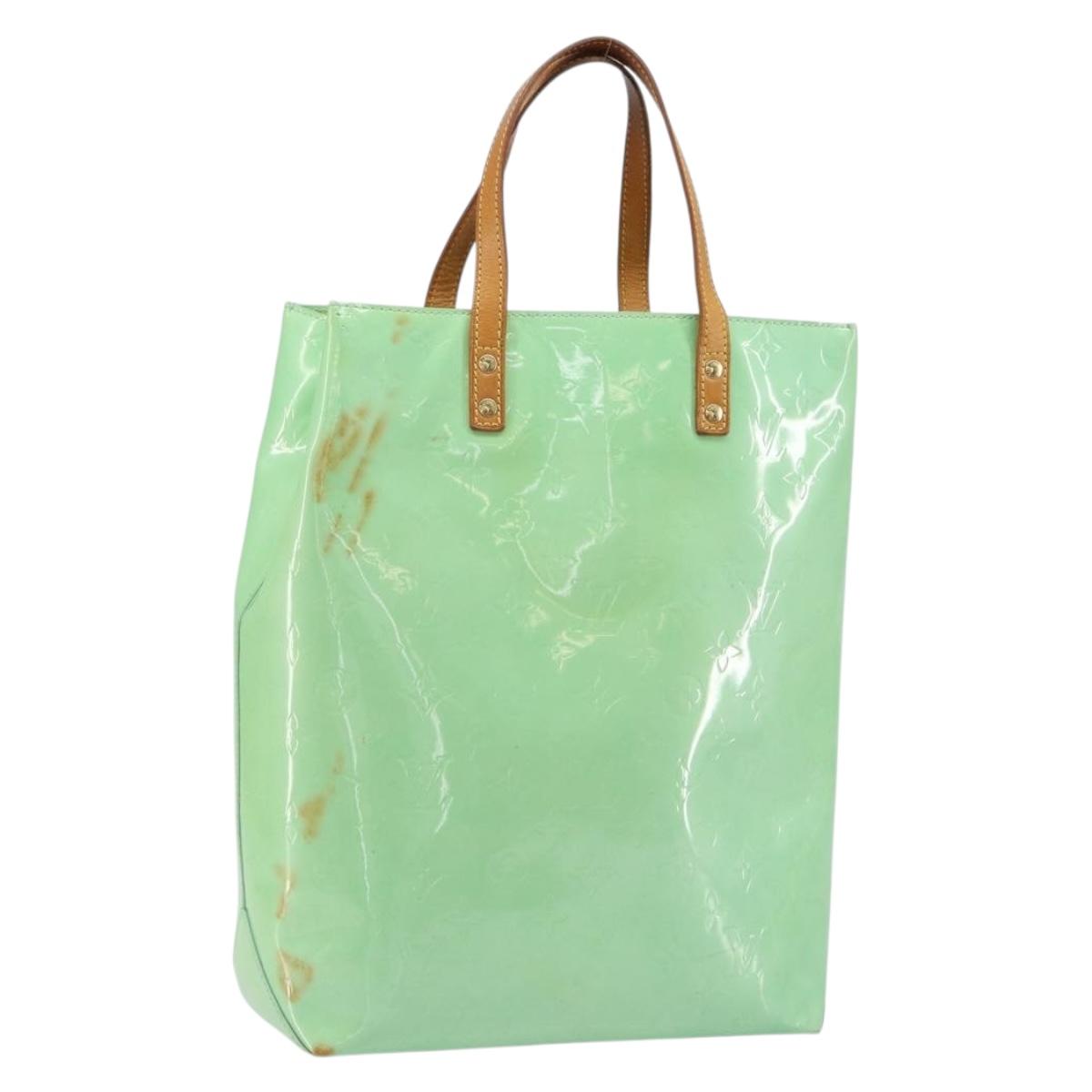 LOUIS VUITTON Monogram Vernis Reade MM Hand Bag Peppermint M91305 LV Auth gh1677
