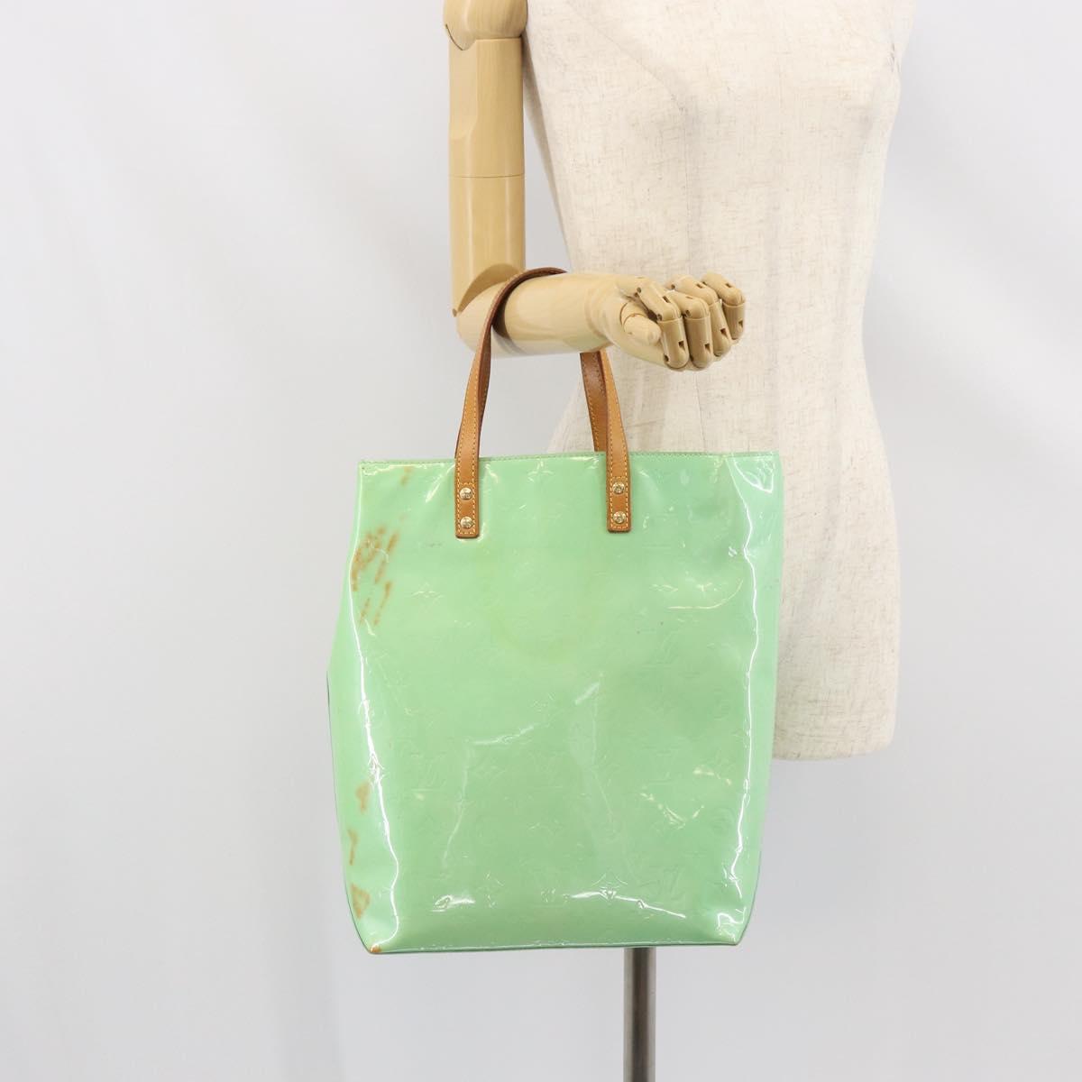 LOUIS VUITTON Monogram Vernis Reade MM Hand Bag Peppermint M91305 LV Auth gh1677