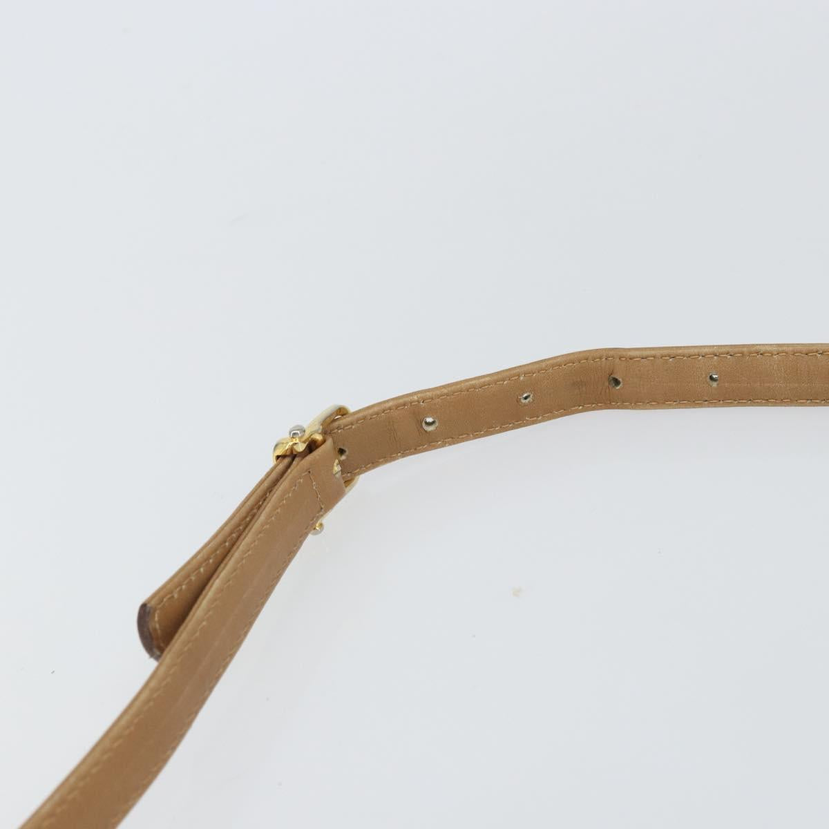 CELINE Macadam Canvas Shoulder Bag PVC Beige Gold Auth gh1688