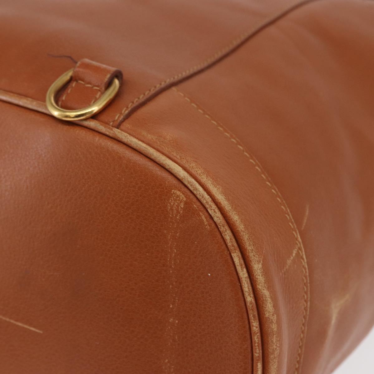 GUCCI Bamboo Body Bag Leather Brown Gold 003 2113 0037 Auth gh1689