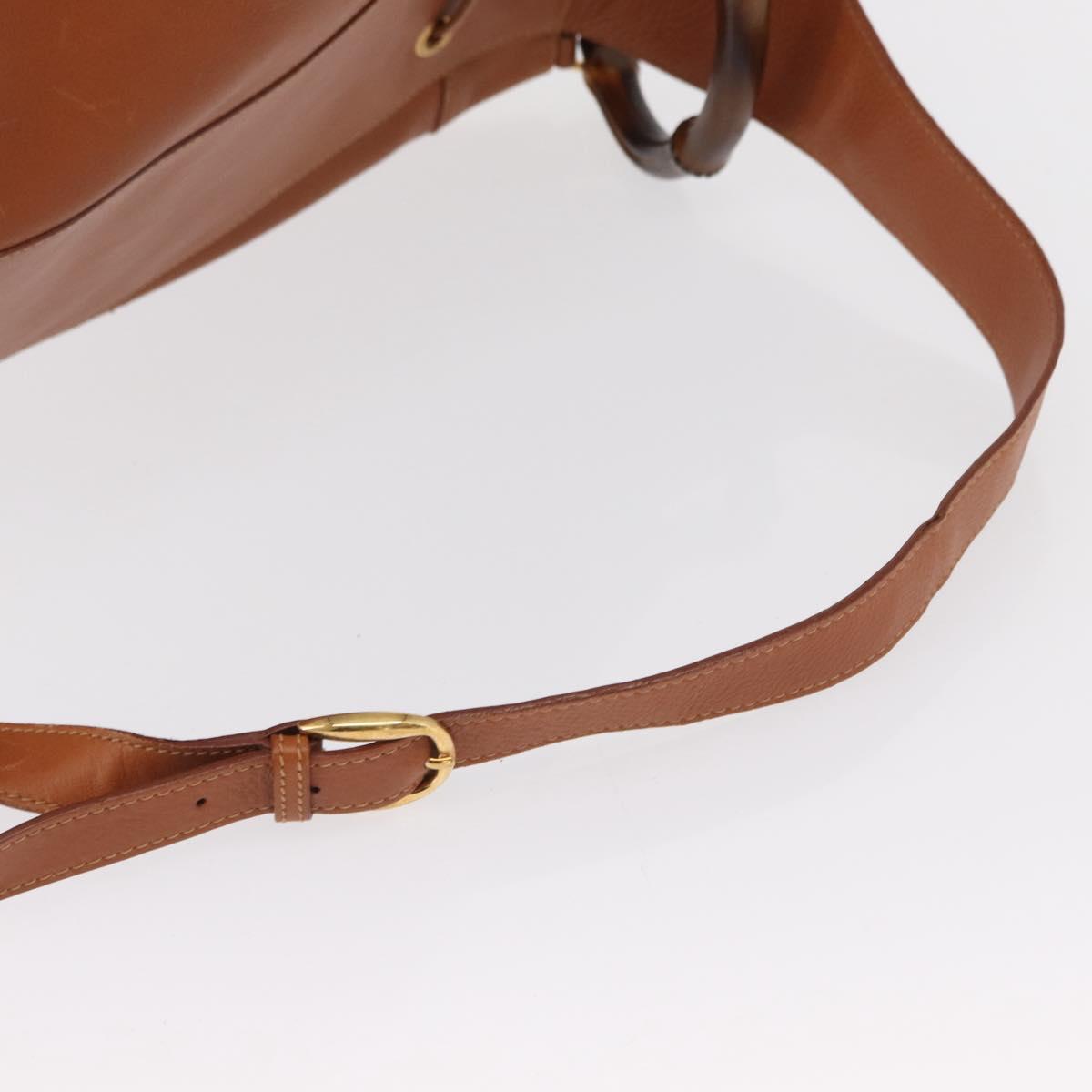 GUCCI Bamboo Body Bag Leather Brown Gold 003 2113 0037 Auth gh1689