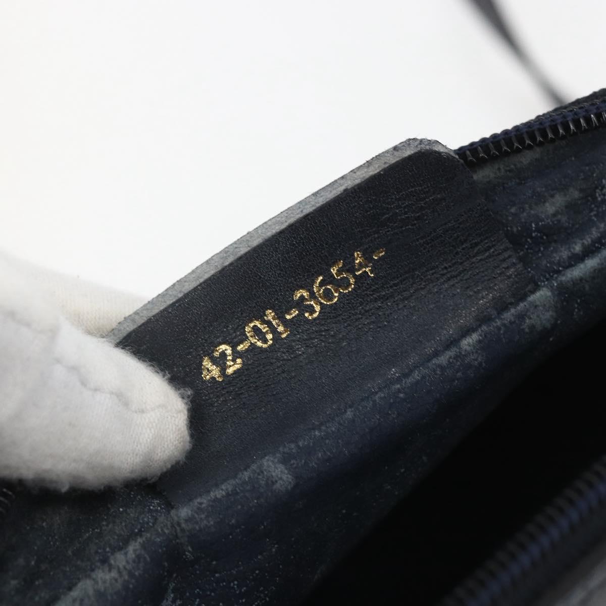 GUCCI GG Supreme Sherry Line Shoulder Bag PVC Navy Gold 42 01 3654 Auth gh1690