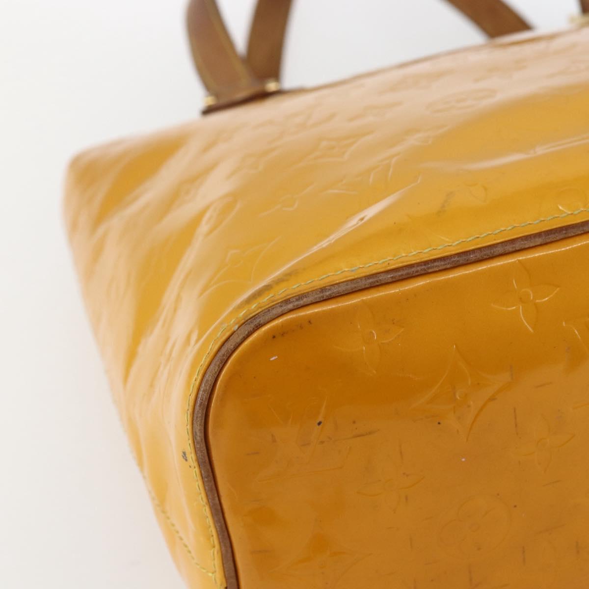 LOUIS VUITTON Monogram Vernis Houston Hand Bag Jaune M91121 LV Auth gh1716