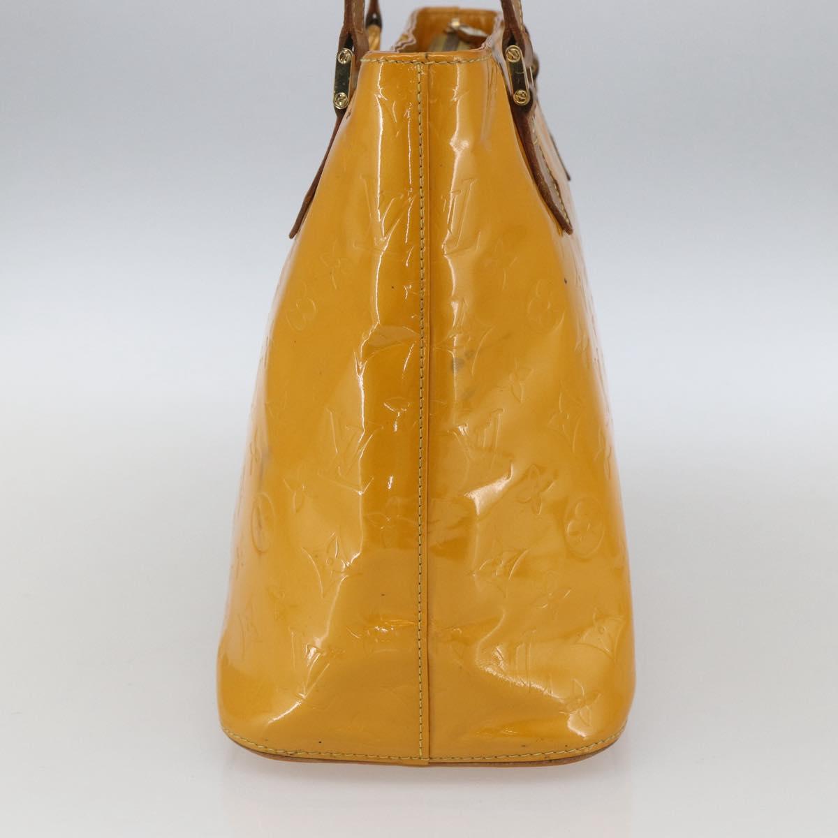 LOUIS VUITTON Monogram Vernis Houston Hand Bag Jaune M91121 LV Auth gh1716