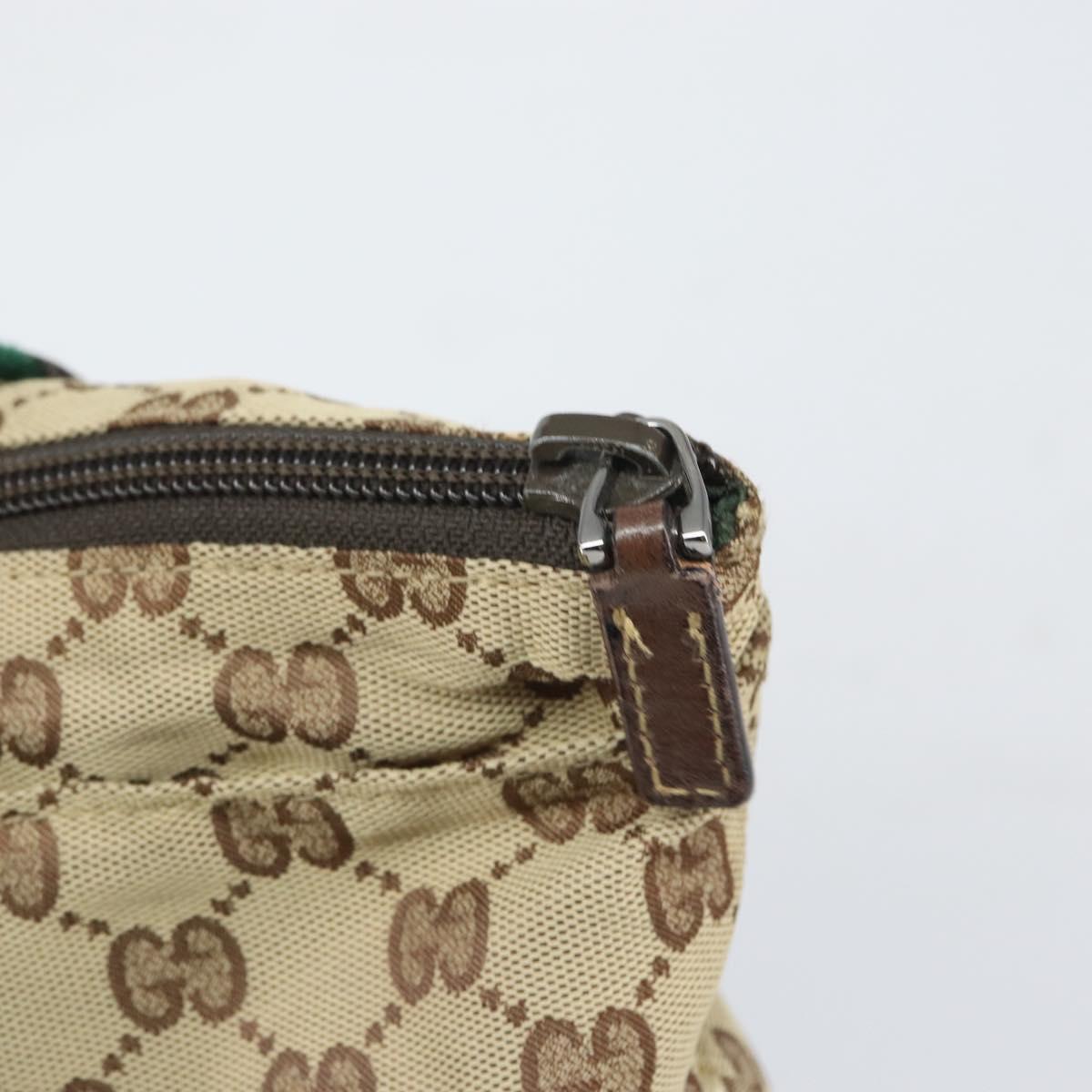 GUCCI GG Canvas Web Sherry Line Tote Bag Beige Silver 131233 Auth gh1729