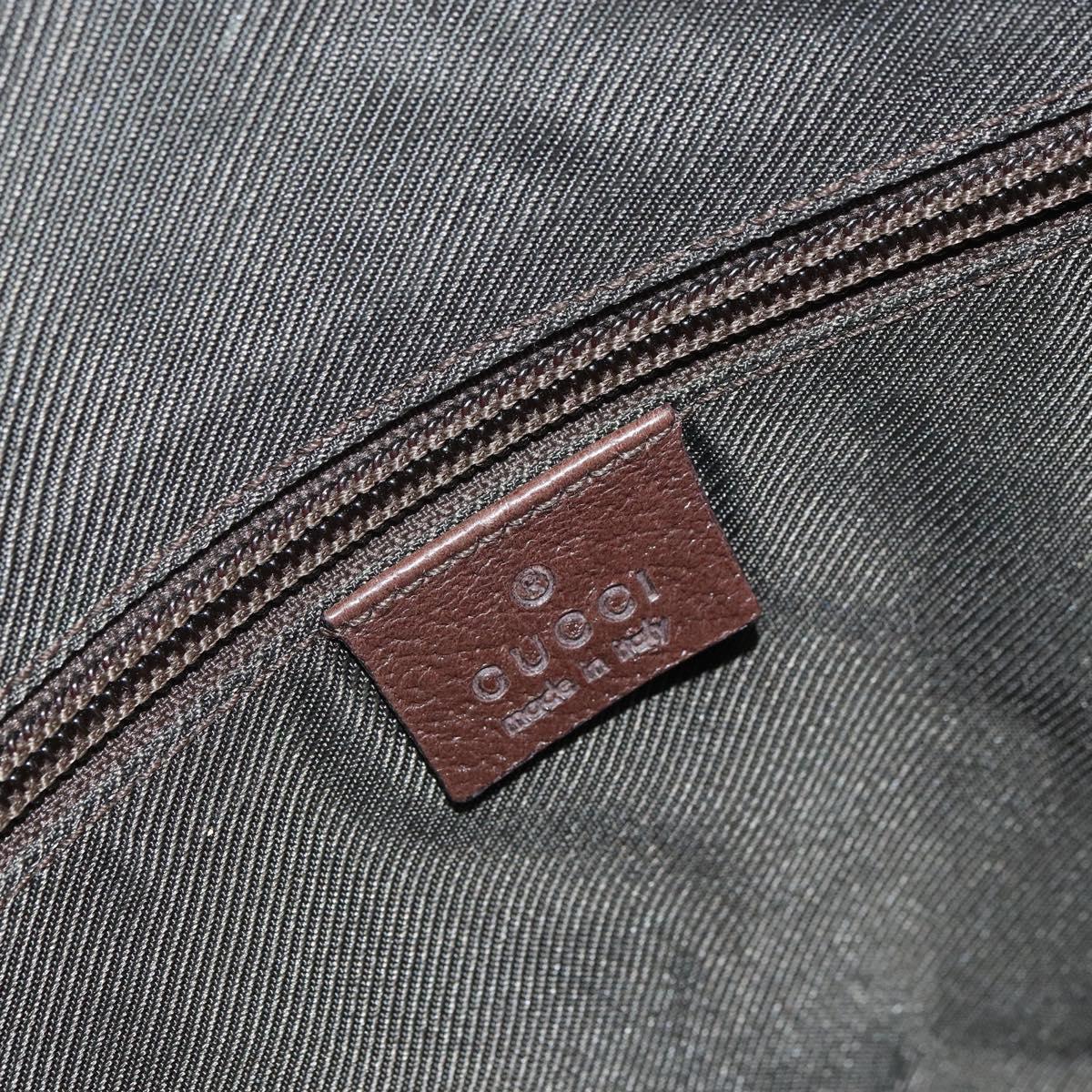 GUCCI GG Canvas Web Sherry Line Tote Bag Beige Silver 131233 Auth gh1729