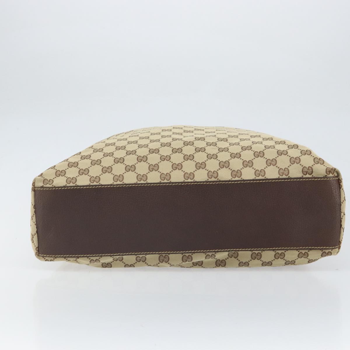 GUCCI GG Canvas Web Sherry Line Tote Bag Beige Silver 131233 Auth gh1729