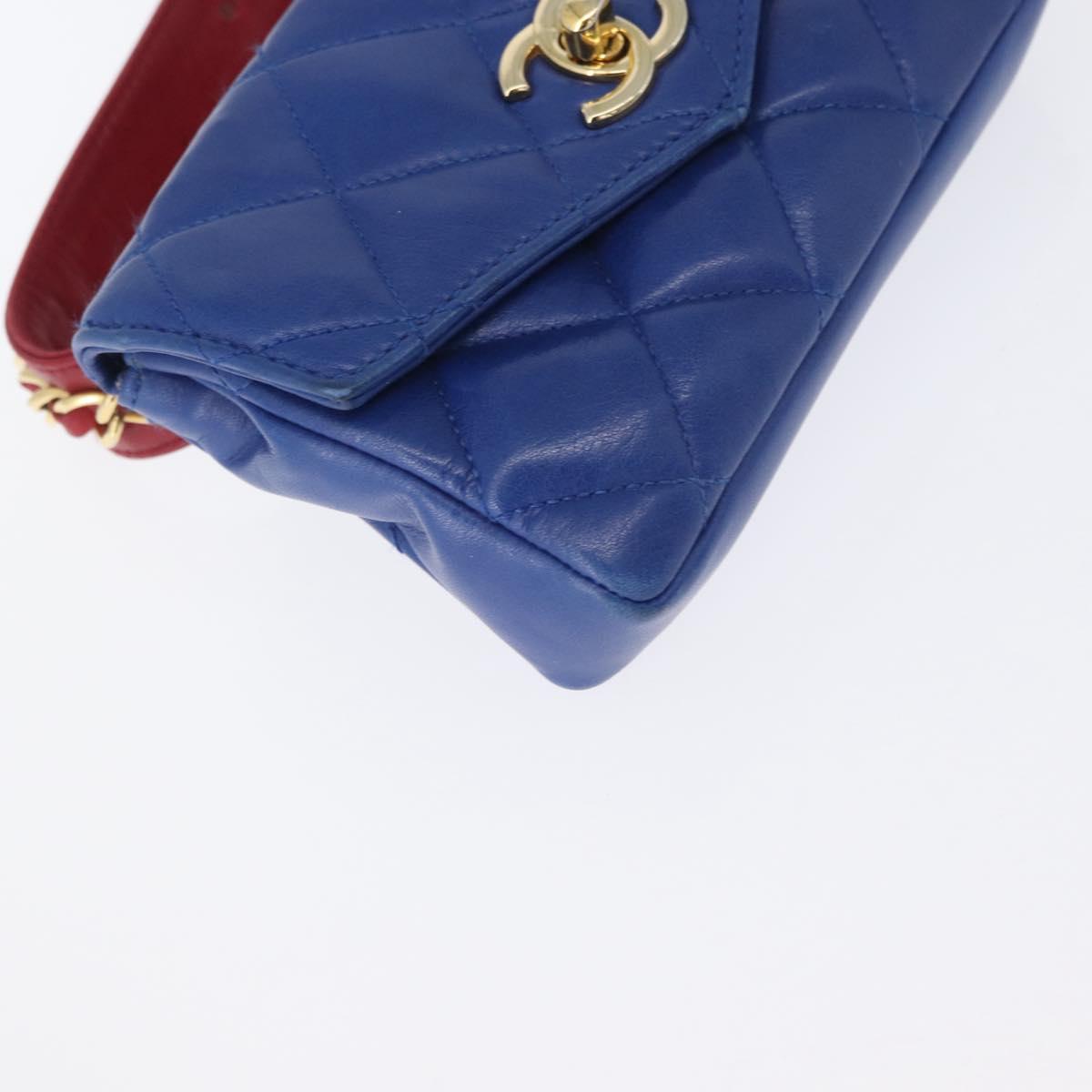 CHANEL Matelasse Waist bag Leather Multicolor Gold CC Auth gh1735