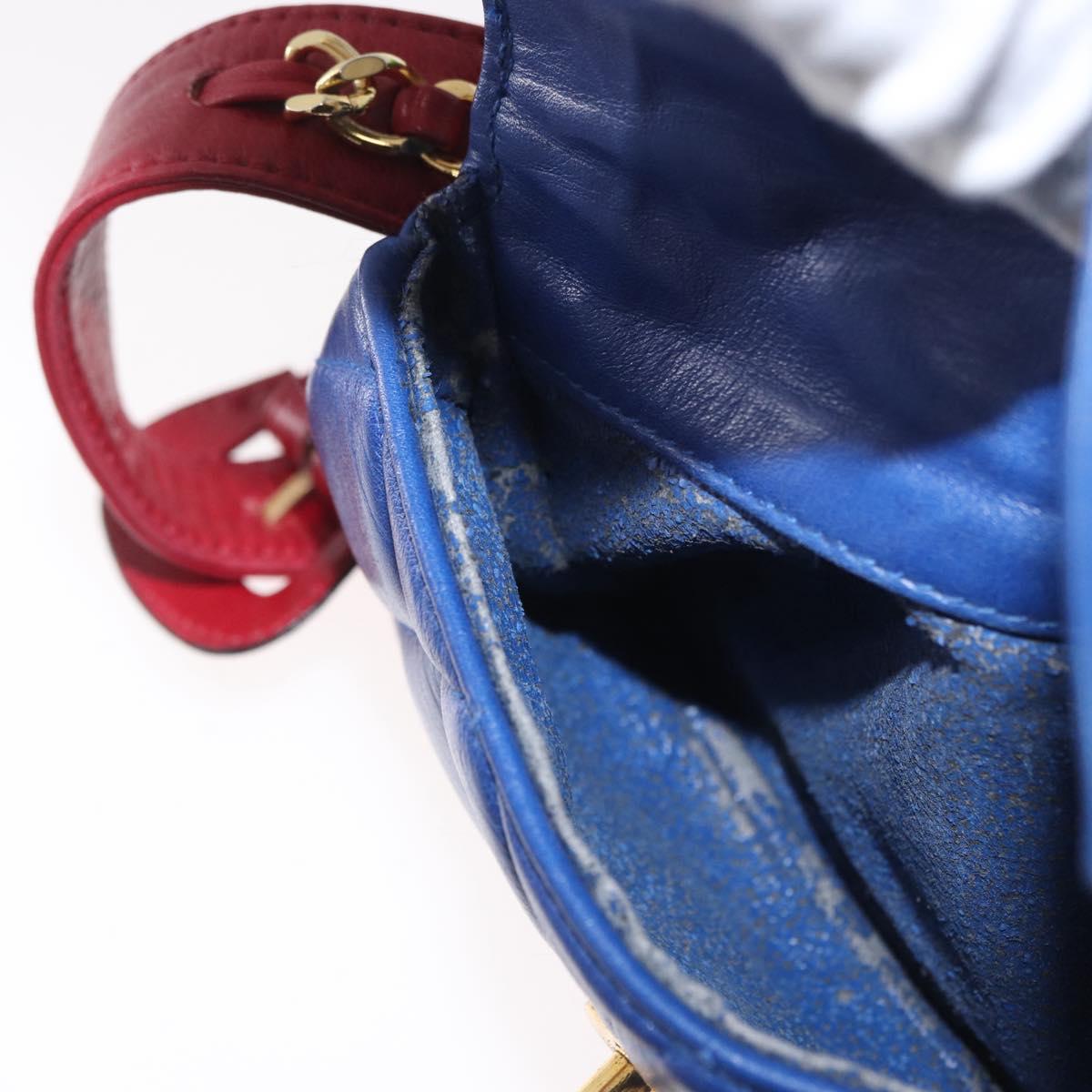 CHANEL Matelasse Waist bag Leather Multicolor Gold CC Auth gh1735