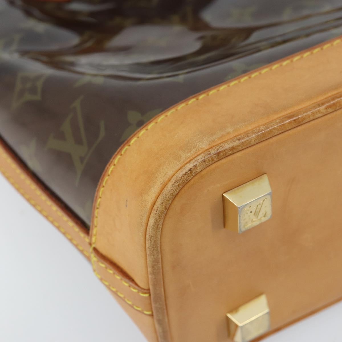 LOUIS VUITTON Monogram Vinyl Cava Amble PM Tote Bag Brown M92502 LV Auth gh1744