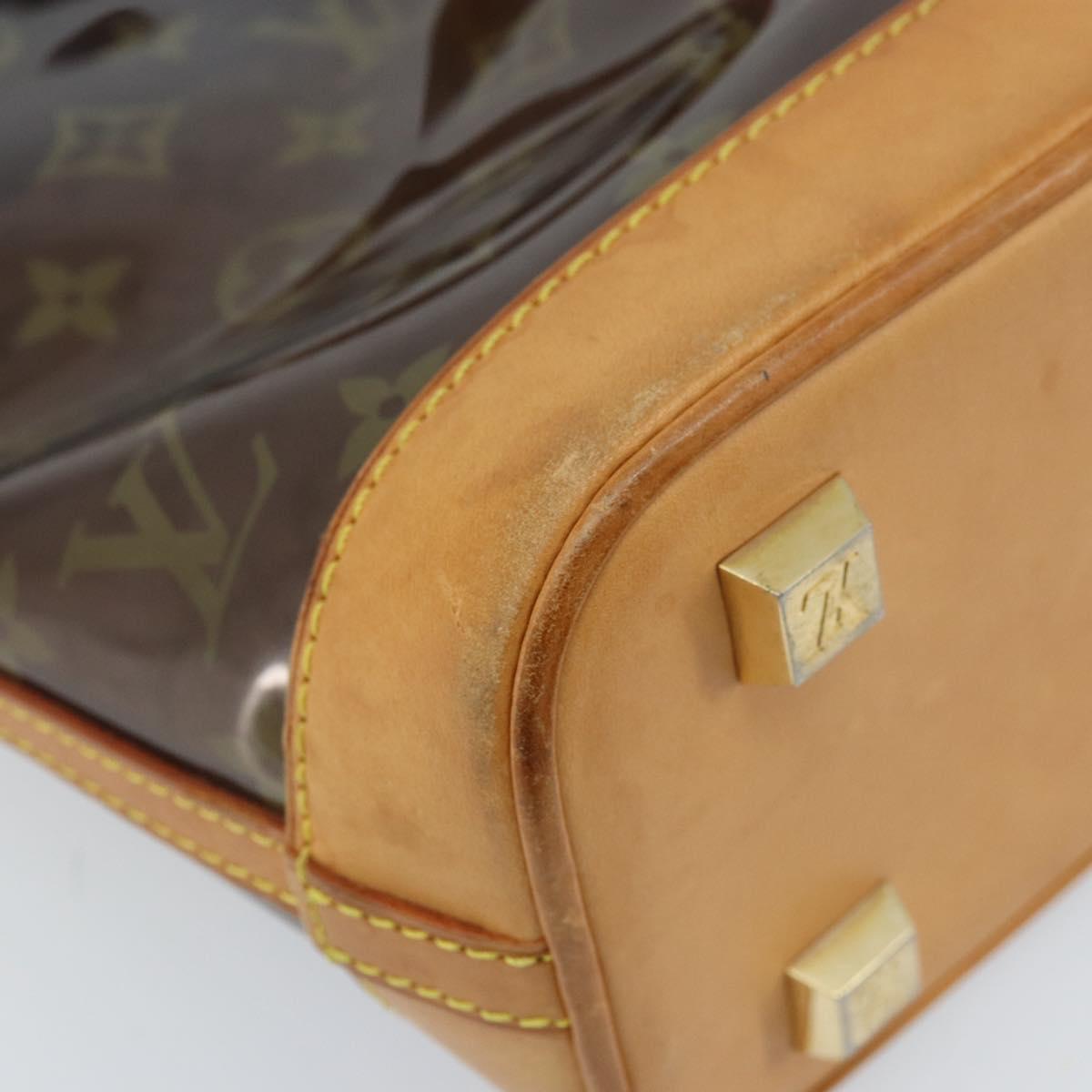 LOUIS VUITTON Monogram Vinyl Cava Amble PM Tote Bag Brown M92502 LV Auth gh1744