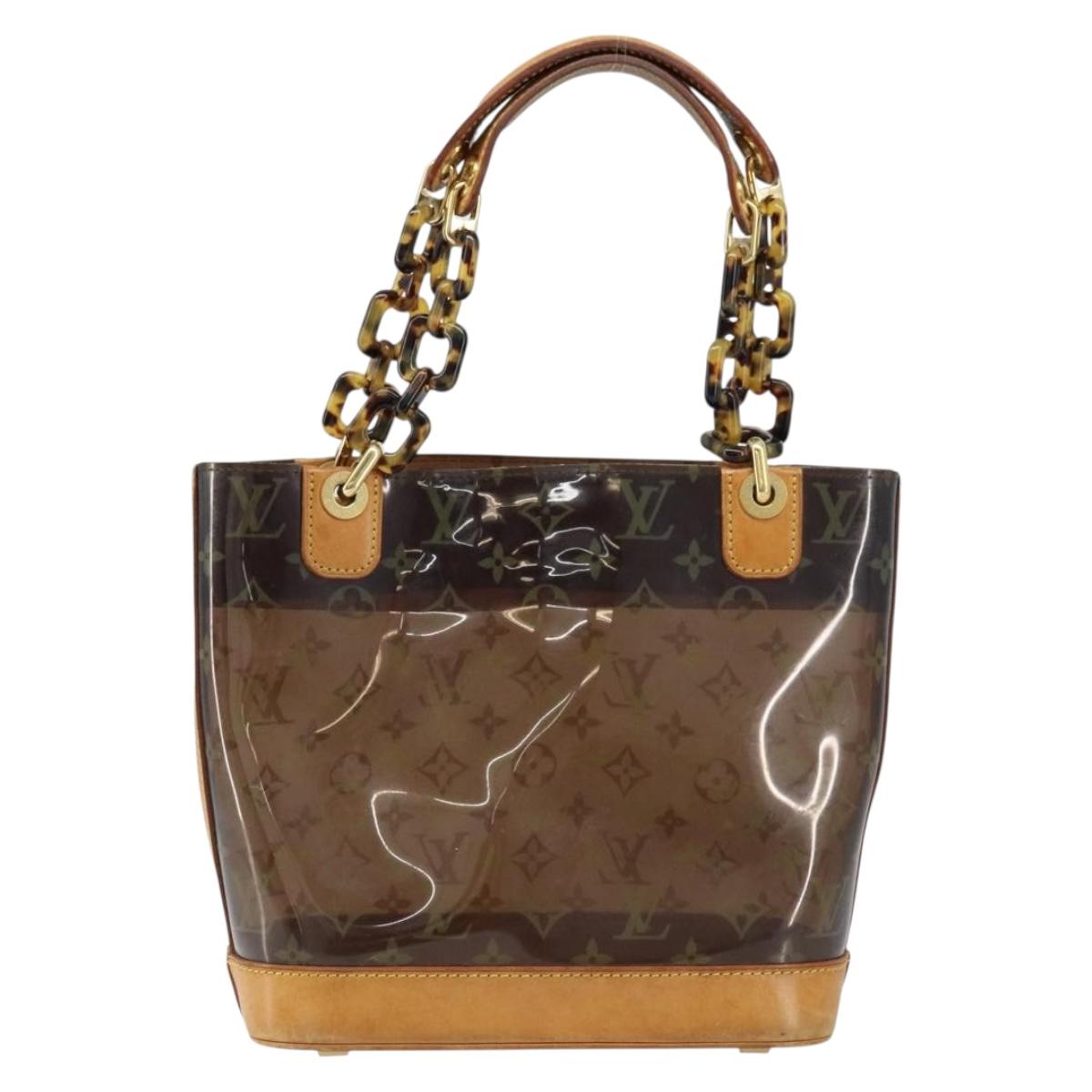 LOUIS VUITTON Monogram Vinyl Cava Amble PM Tote Bag Brown M92502 LV Auth gh1744