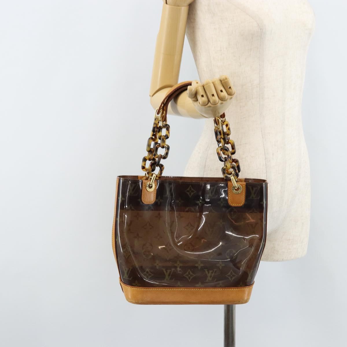LOUIS VUITTON Monogram Vinyl Cava Amble PM Tote Bag Brown M92502 LV Auth gh1744
