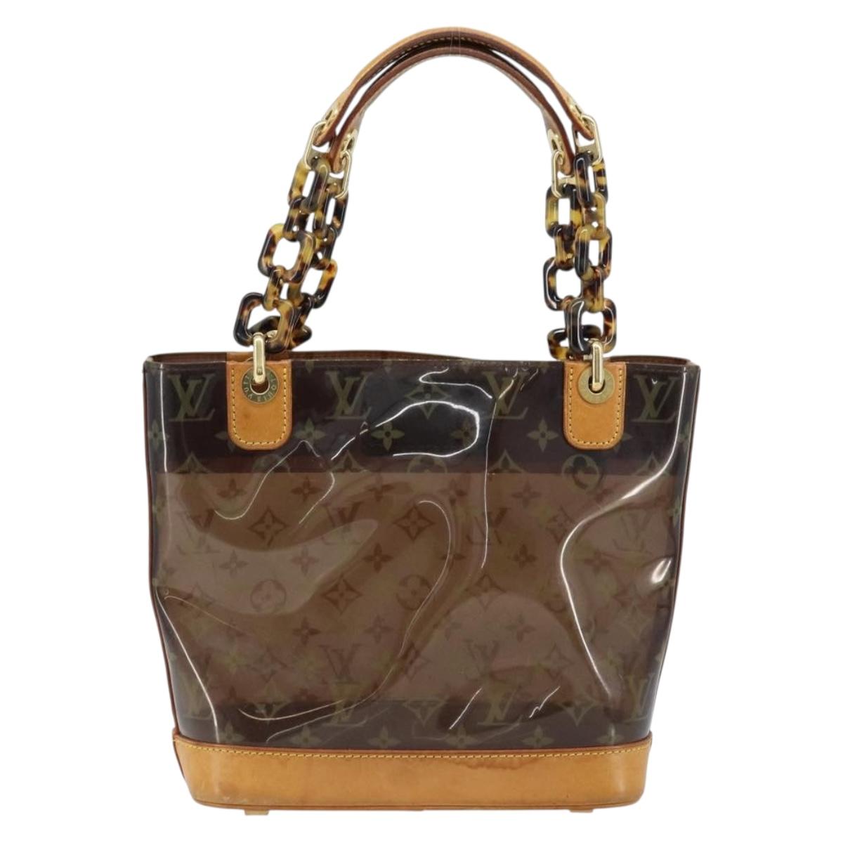 LOUIS VUITTON Monogram Vinyl Cava Amble PM Tote Bag Brown M92502 LV Auth gh1744