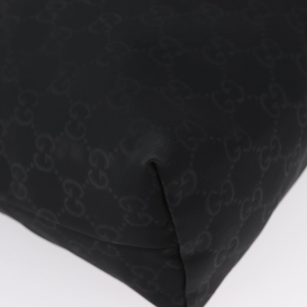GUCCI GG Canvas Shoulder Bag Nylon Black Silver 314529 Auth gh1748