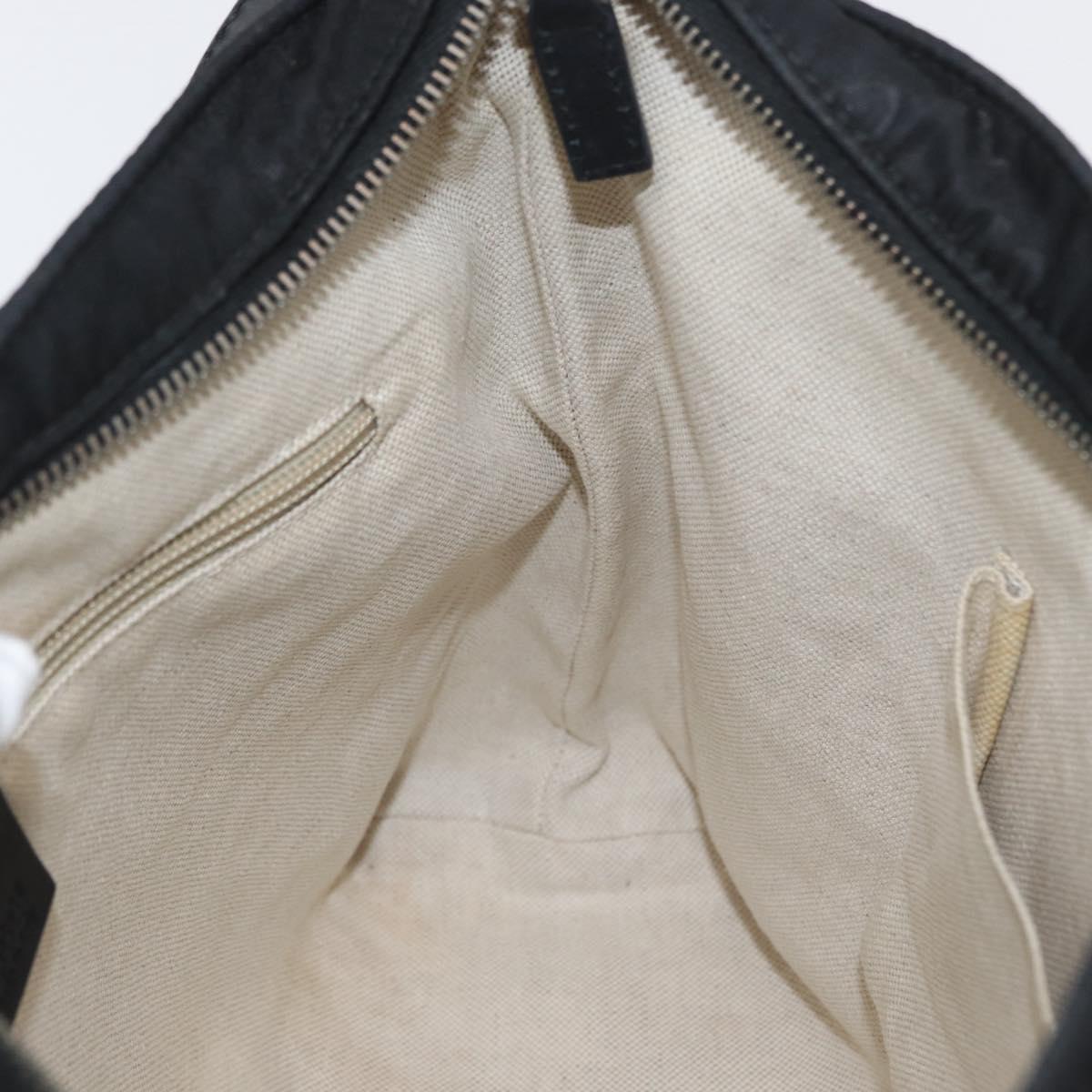 GUCCI GG Canvas Shoulder Bag Nylon Black Silver 314529 Auth gh1748