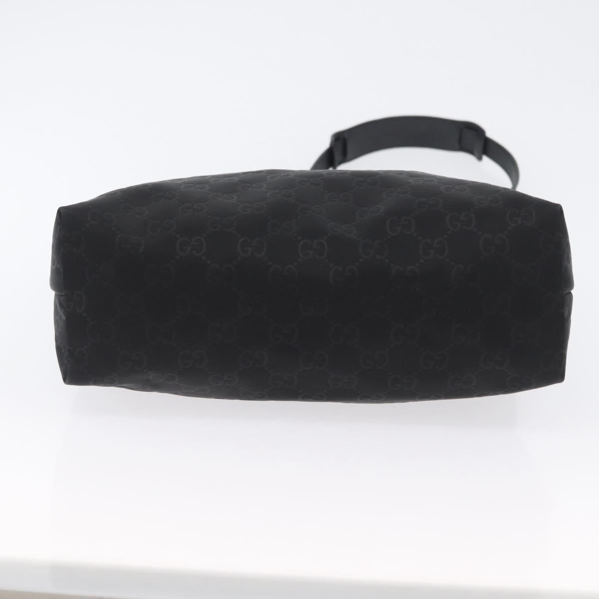 GUCCI GG Canvas Shoulder Bag Nylon Black Silver 314529 Auth gh1748