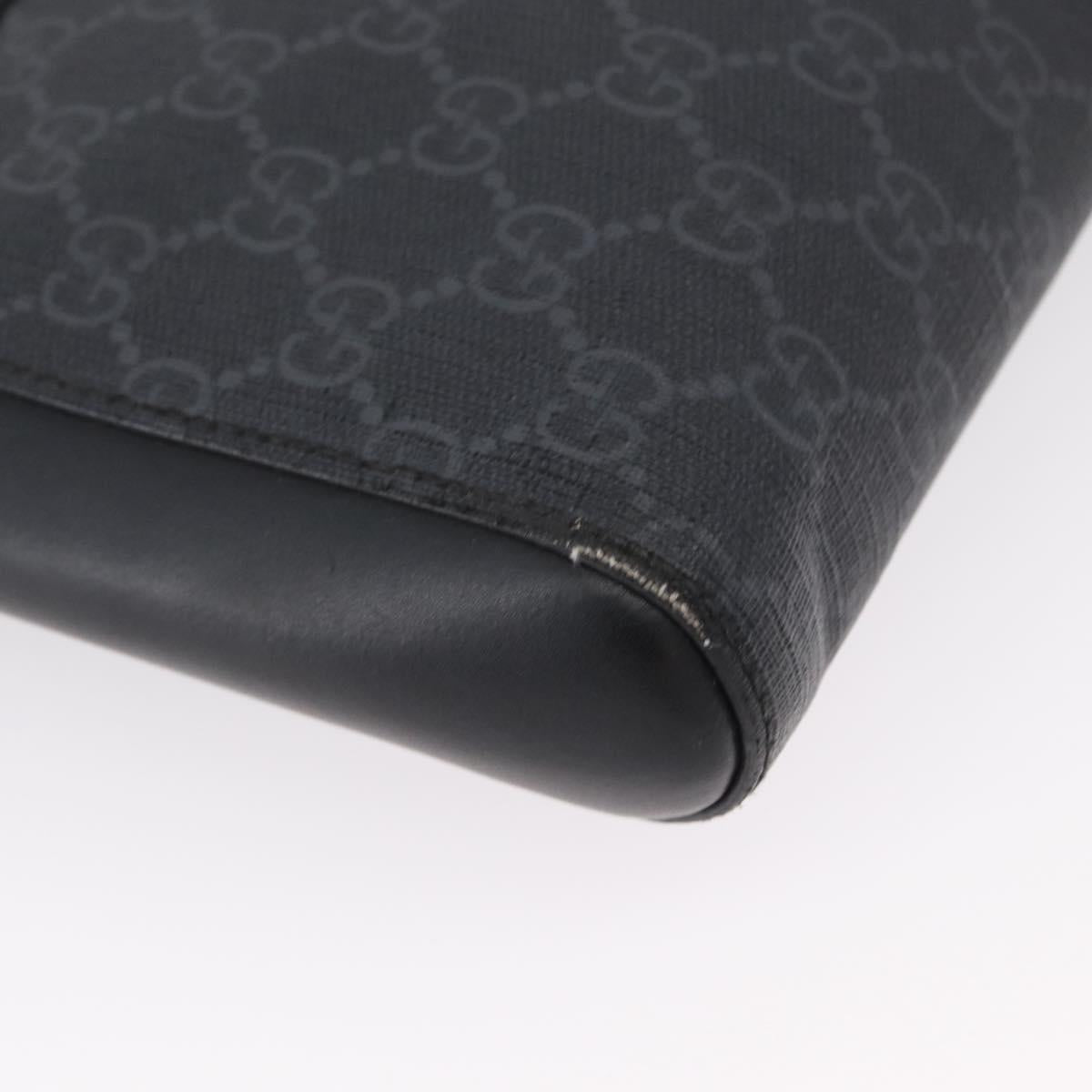 GUCCI GG Supreme Sherry Line Shoulder Bag PVC Black Silver 523599 Auth gh1751