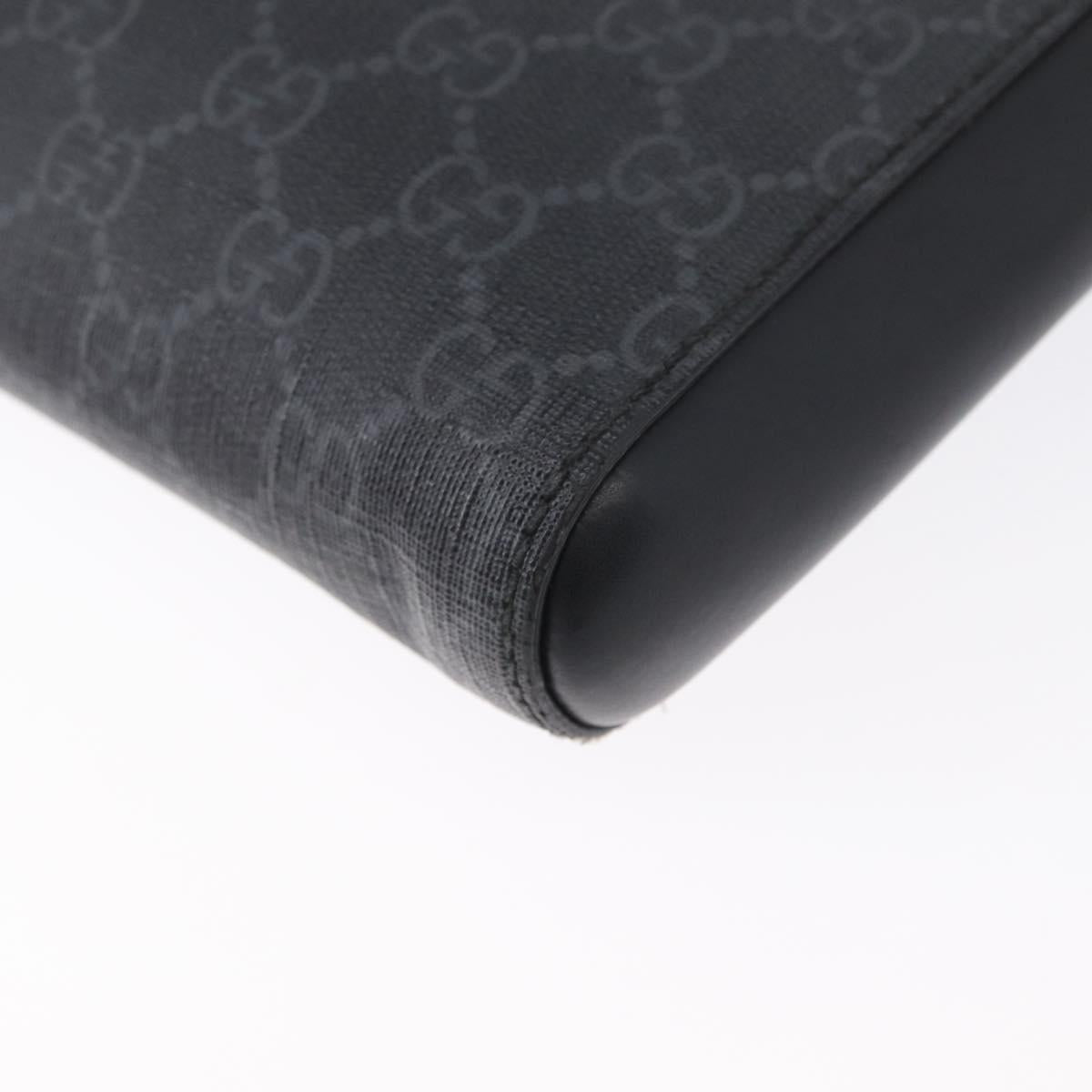 GUCCI GG Supreme Sherry Line Shoulder Bag PVC Black Silver 523599 Auth gh1751