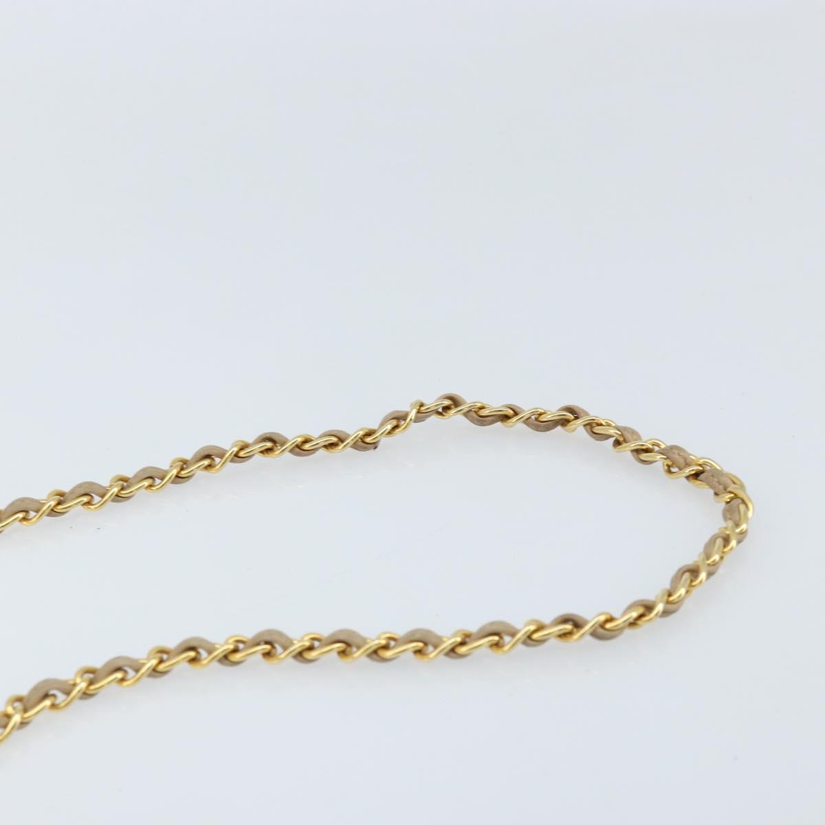 CHANEL Matelasse Chain Shoulder Bag Lamb Skin Beige Gold CC Auth gh1759