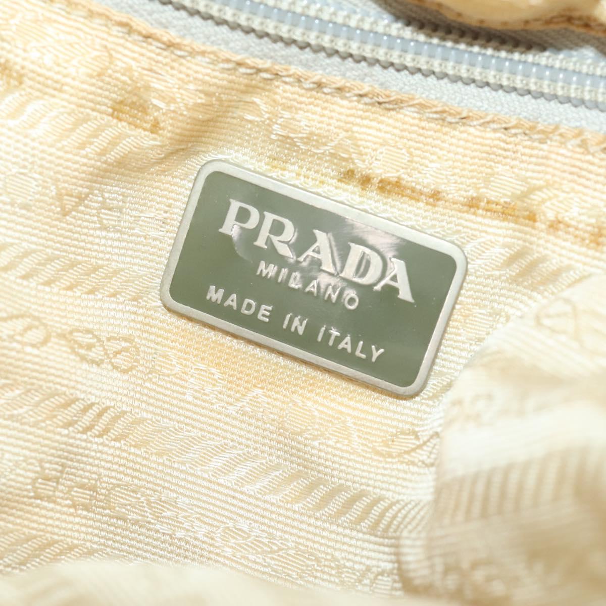 PRADA Backpack Nylon Beige Silver Auth gh1768