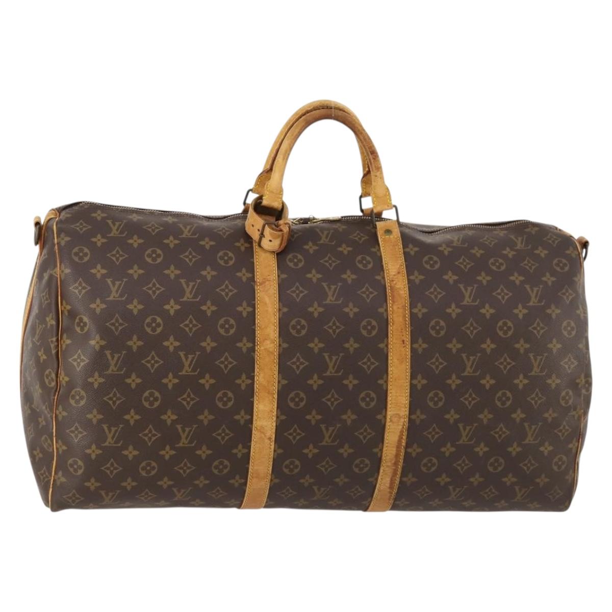 LOUIS VUITTON Monogram Keepall Bandouliere 60 Boston Bag M41412 LV Auth gh1774