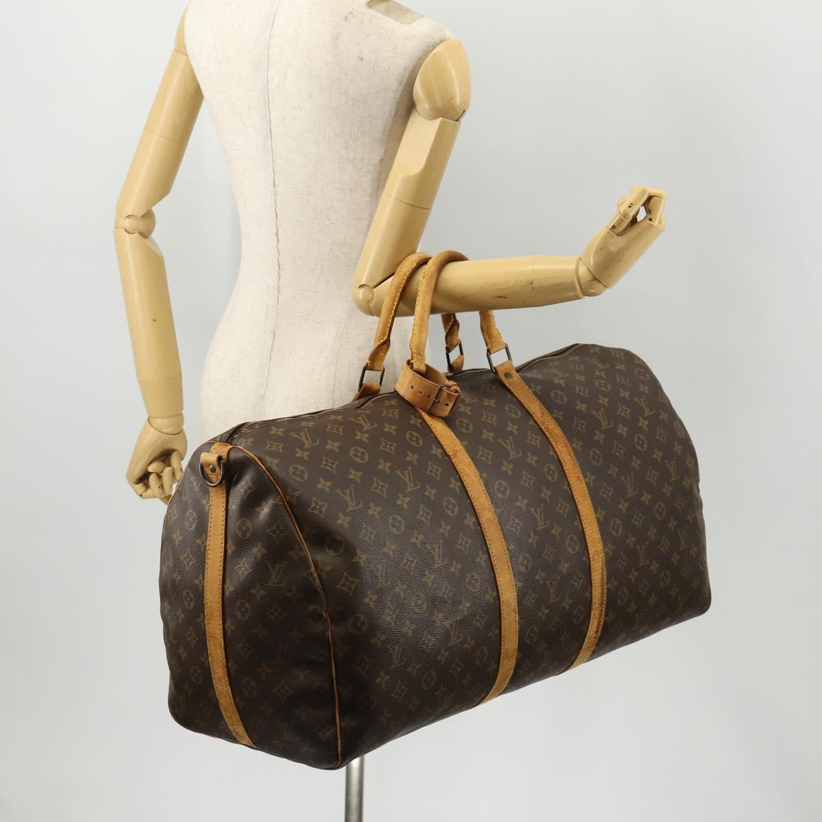 LOUIS VUITTON Monogram Keepall Bandouliere 60 Boston Bag M41412 LV Auth gh1774