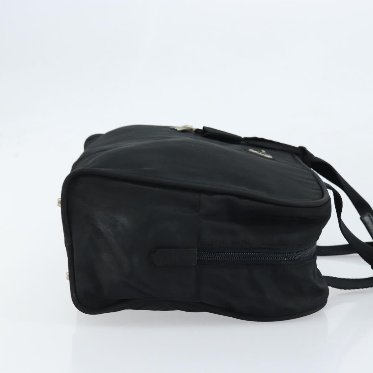 PRADA Hand Bag Nylon Black Silver Auth gh1778