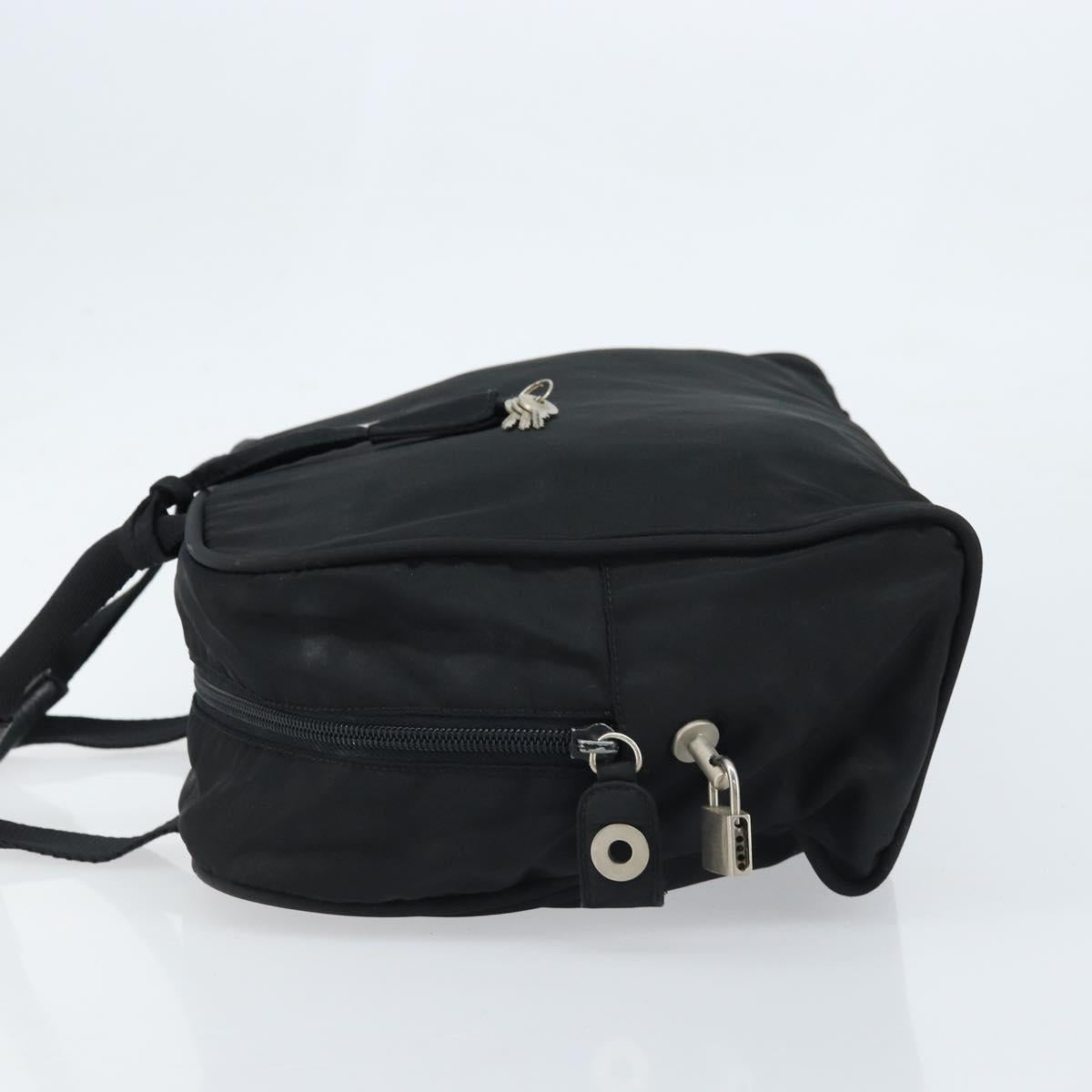 PRADA Hand Bag Nylon Black Silver Auth gh1778