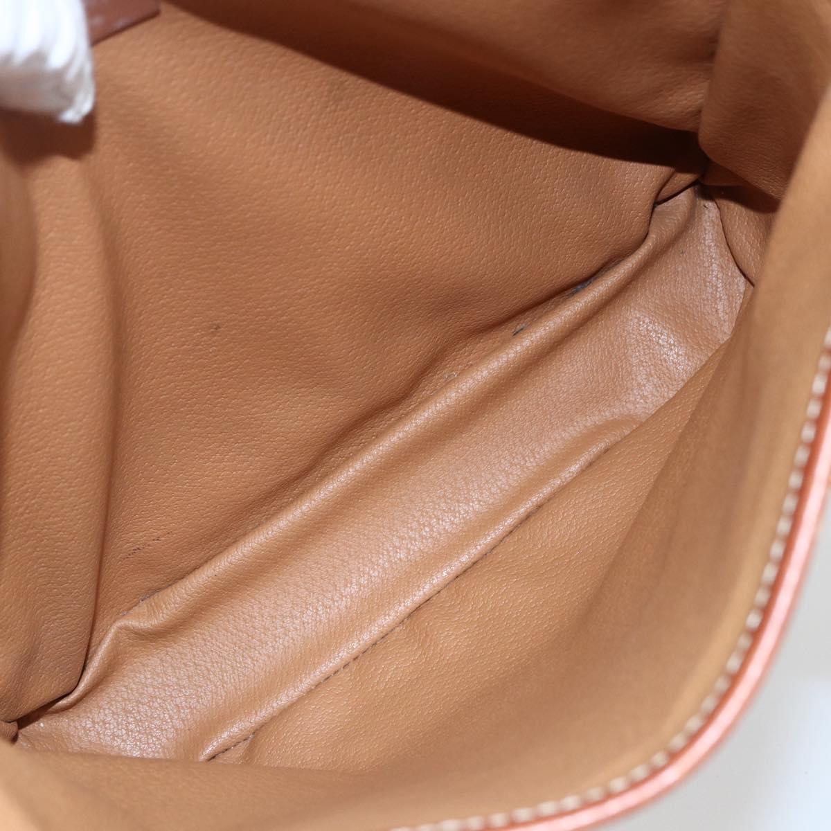 CELINE Macadam Canvas Hand Bag PVC Leather Brown Gold Auth gh1781