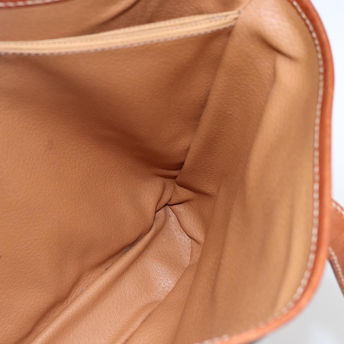 CELINE Macadam Canvas Hand Bag PVC Leather Brown Gold Auth gh1781