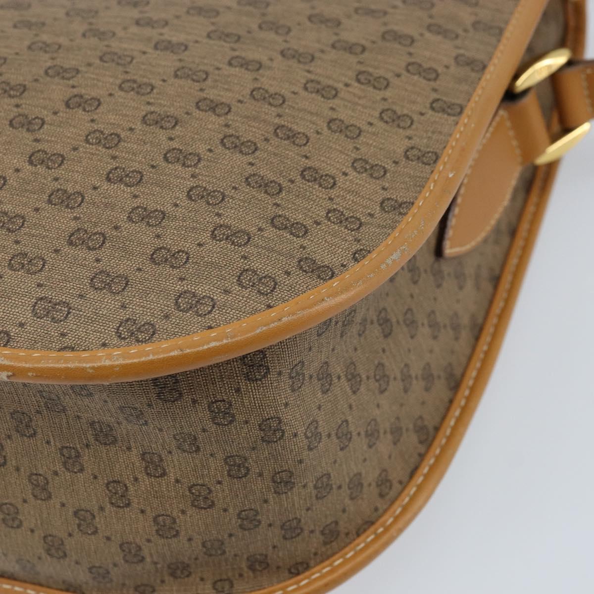 GUCCI Micro GG Supreme Shoulder Bag PVC Beige Gold 001 23 1036 Auth gh1782