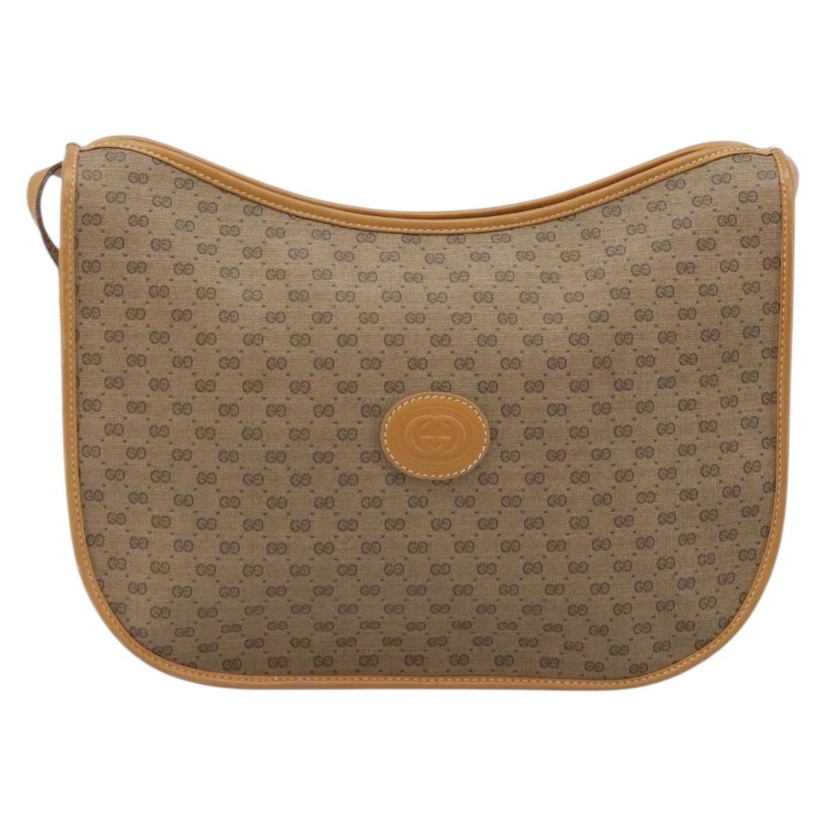 GUCCI Micro GG Supreme Shoulder Bag PVC Beige Gold 001 23 1036 Auth gh1782