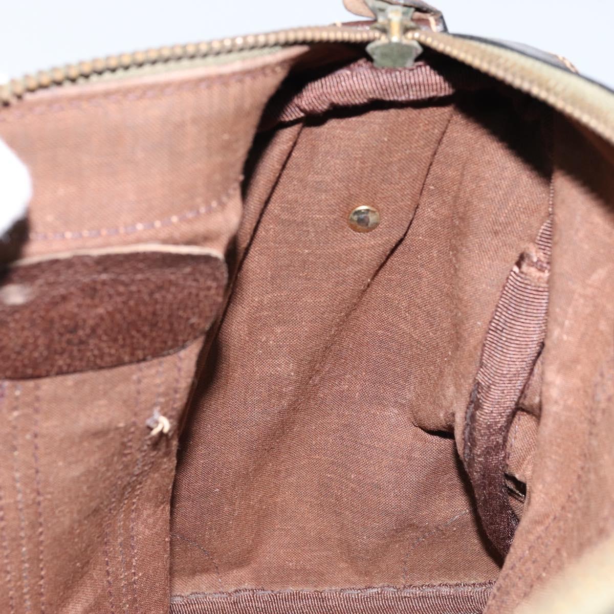 GUCCI GG Canvas Web Sherry Line Boston Bag Beige Gold Red Auth gh1789