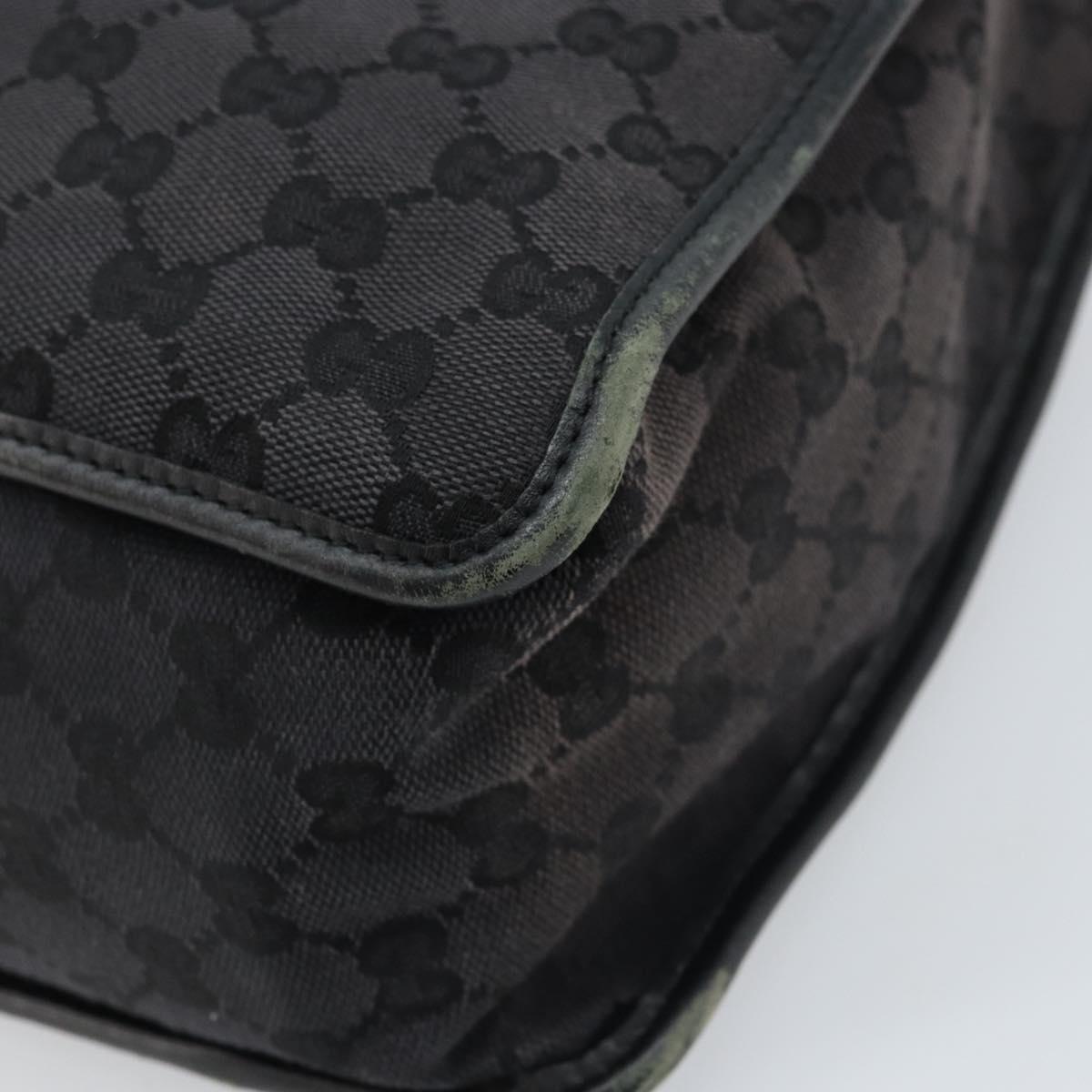 GUCCI GG Canvas Hand Bag Black Gold 000 0854 Auth gh1791