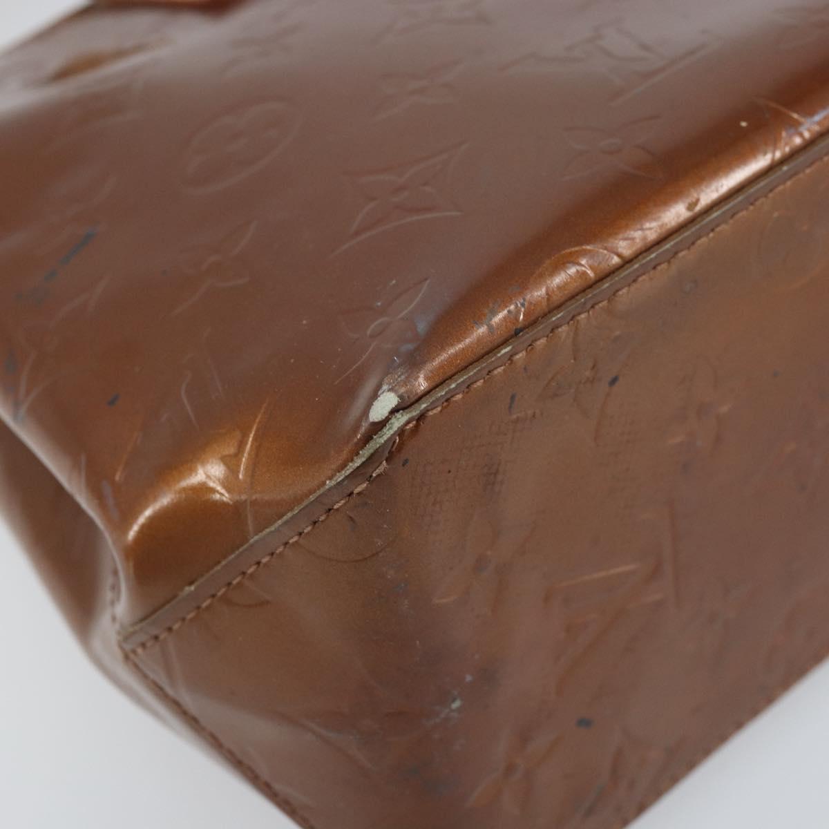 LOUIS VUITTON Monogram Vernis Reade PM Hand Bag Bronze M91146 LV Auth gh1794