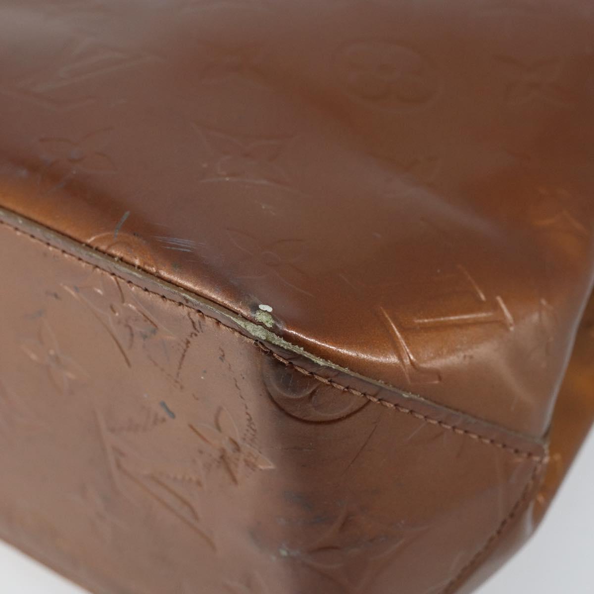 LOUIS VUITTON Monogram Vernis Reade PM Hand Bag Bronze M91146 LV Auth gh1794