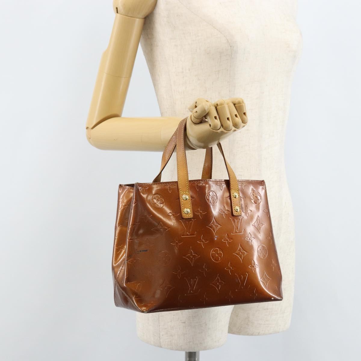 LOUIS VUITTON Monogram Vernis Reade PM Hand Bag Bronze M91146 LV Auth gh1794