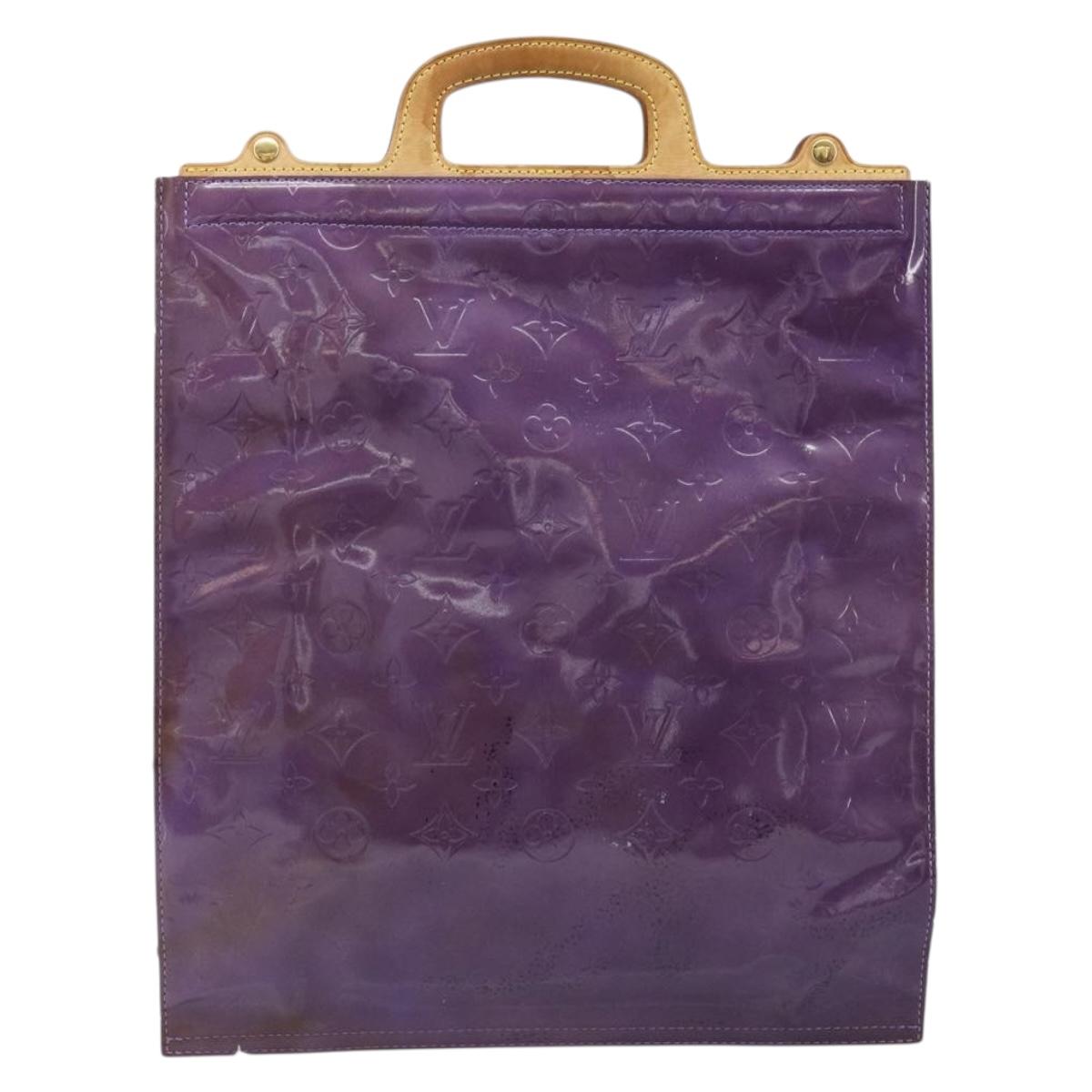 LOUIS VUITTON Monogram Vernis Stanton Tote Bag Purple Viole M91079 Auth gh1795