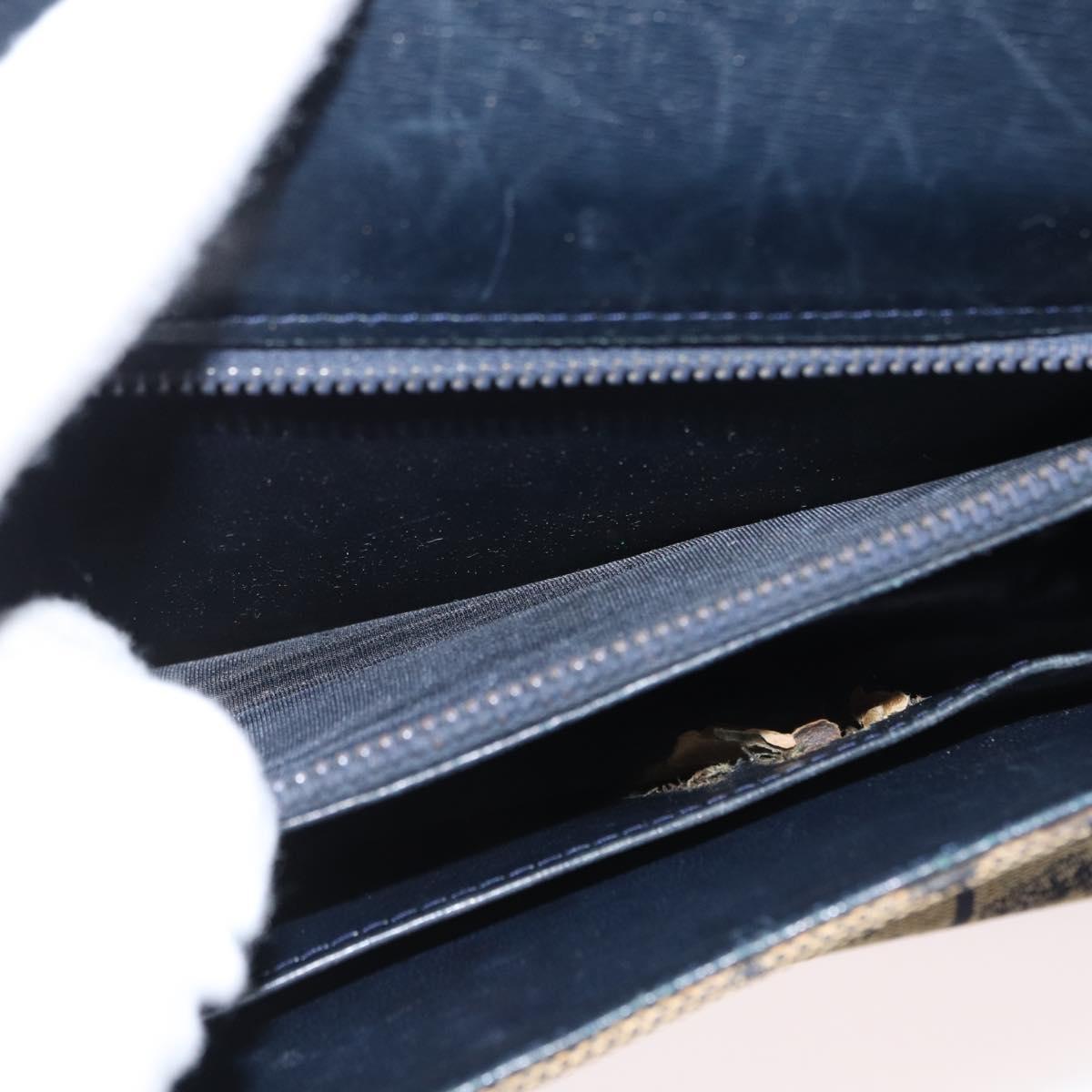 CELINE C Sulky Shoulder Bag Canvas Navy Gold Auth gh1796