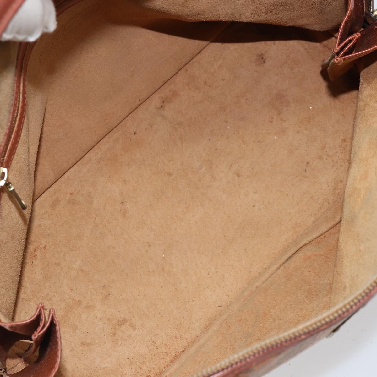 MCM Vicetos Logogram Hand Bag PVC Leather Brown Gold Auth gh1798