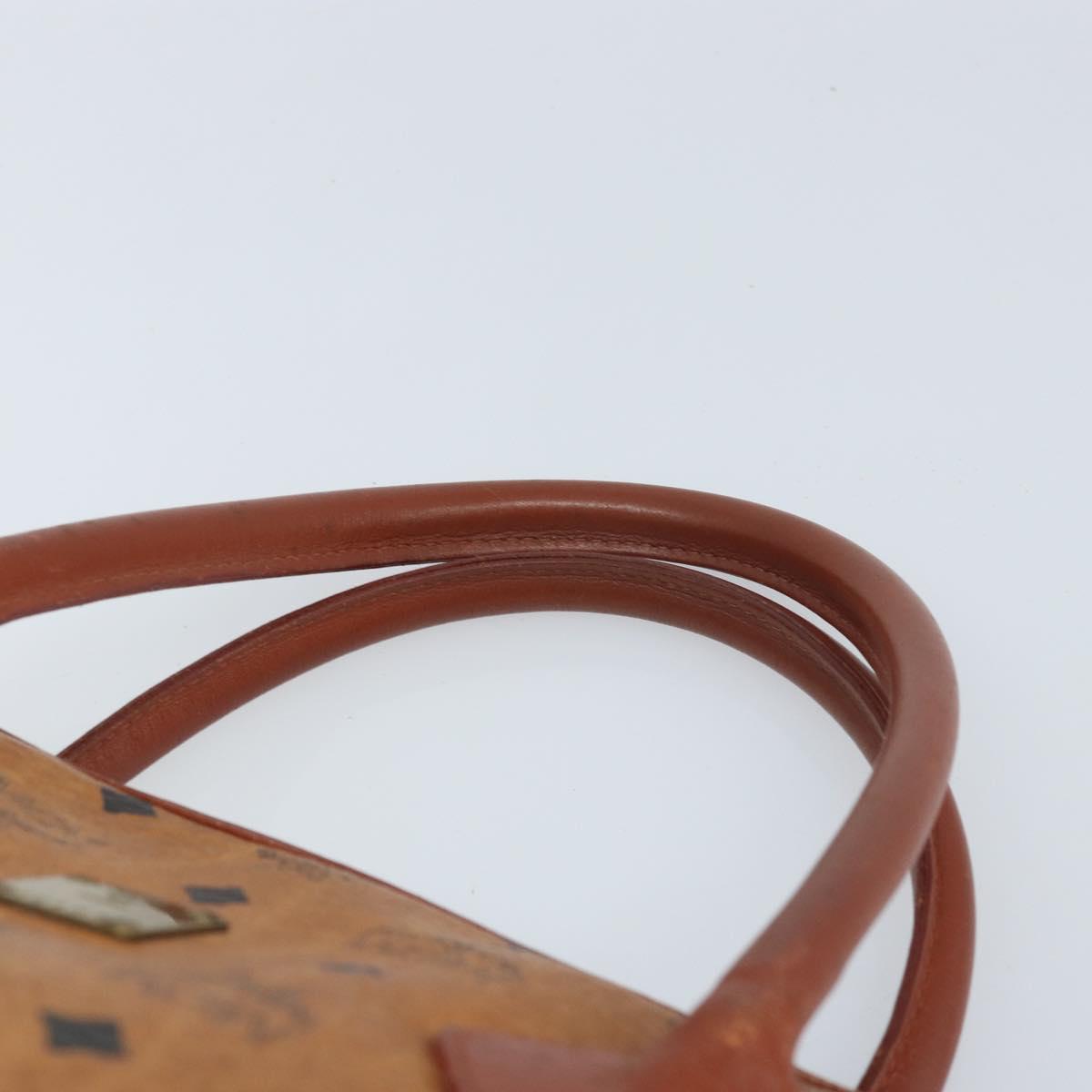 MCM Vicetos Logogram Hand Bag PVC Leather Brown Gold Auth gh1798