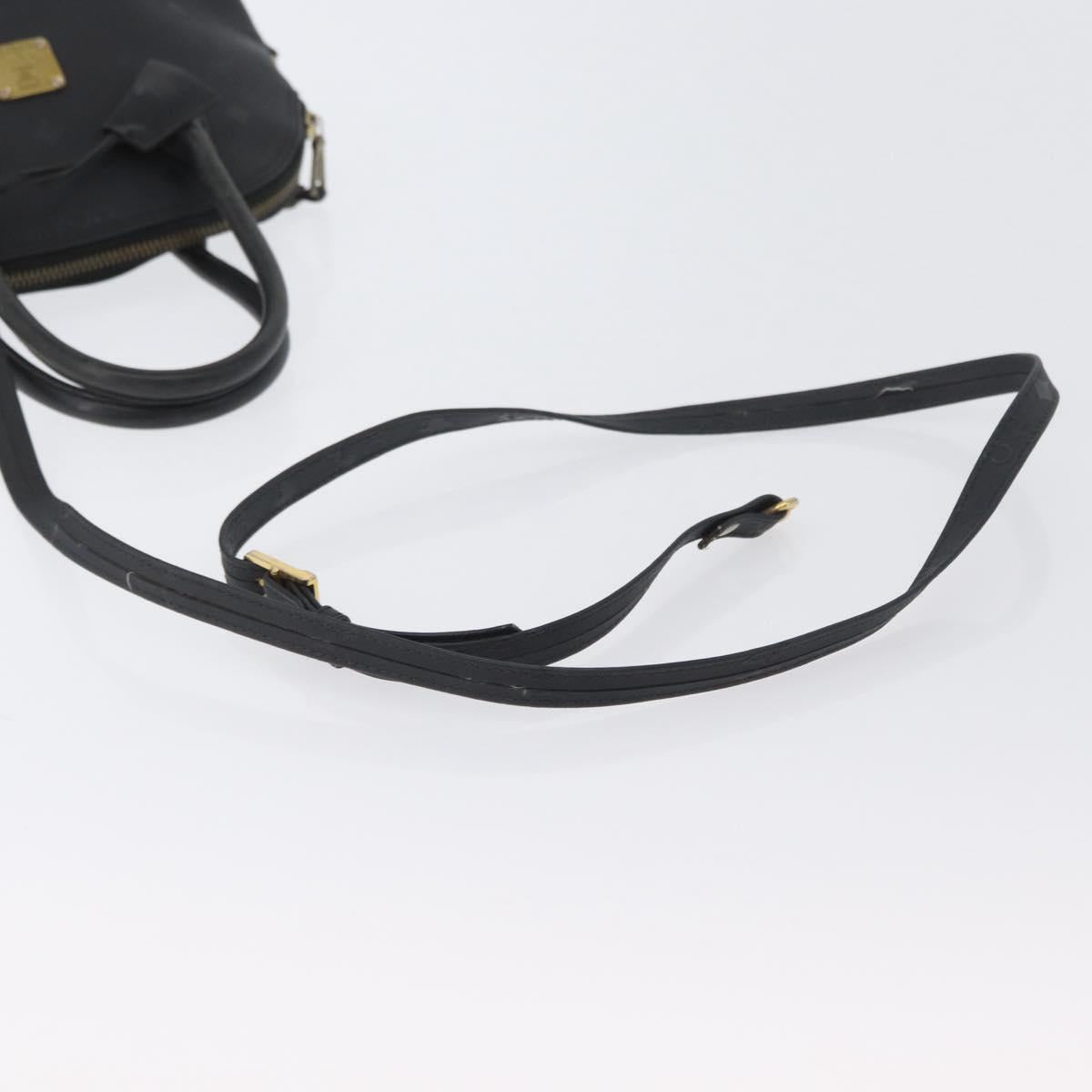 MCM Logogram Vicetos Hand Bag PVC 2way Black Gold Auth gh1799