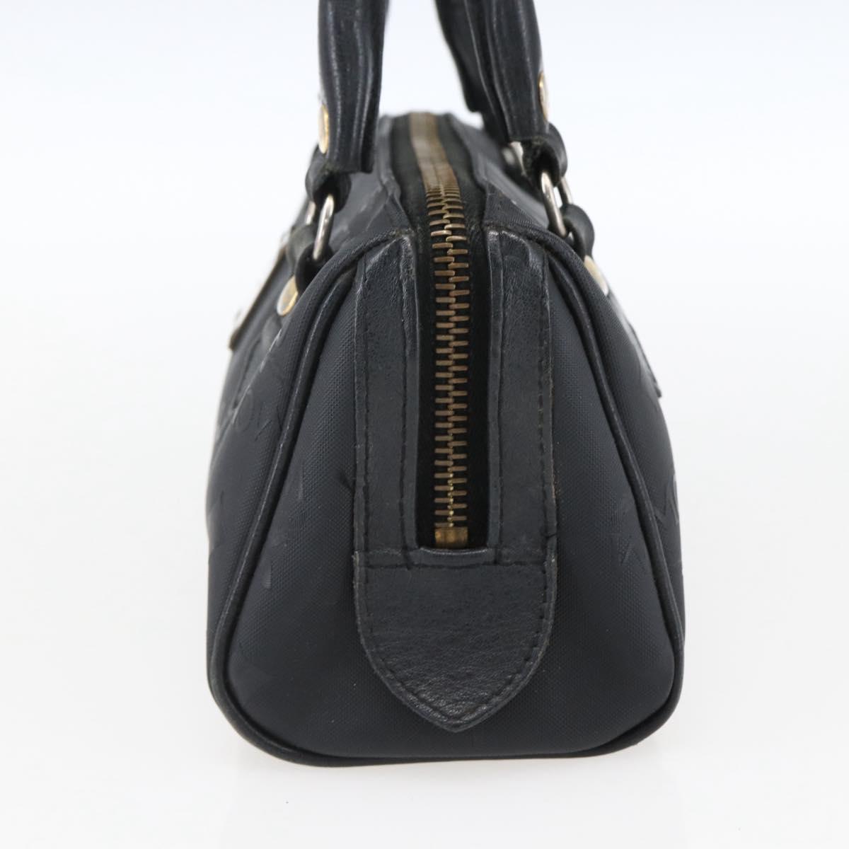 MCM Logogram Vicetos Mini Boston Bag PVC Black Gold Auth gh1800