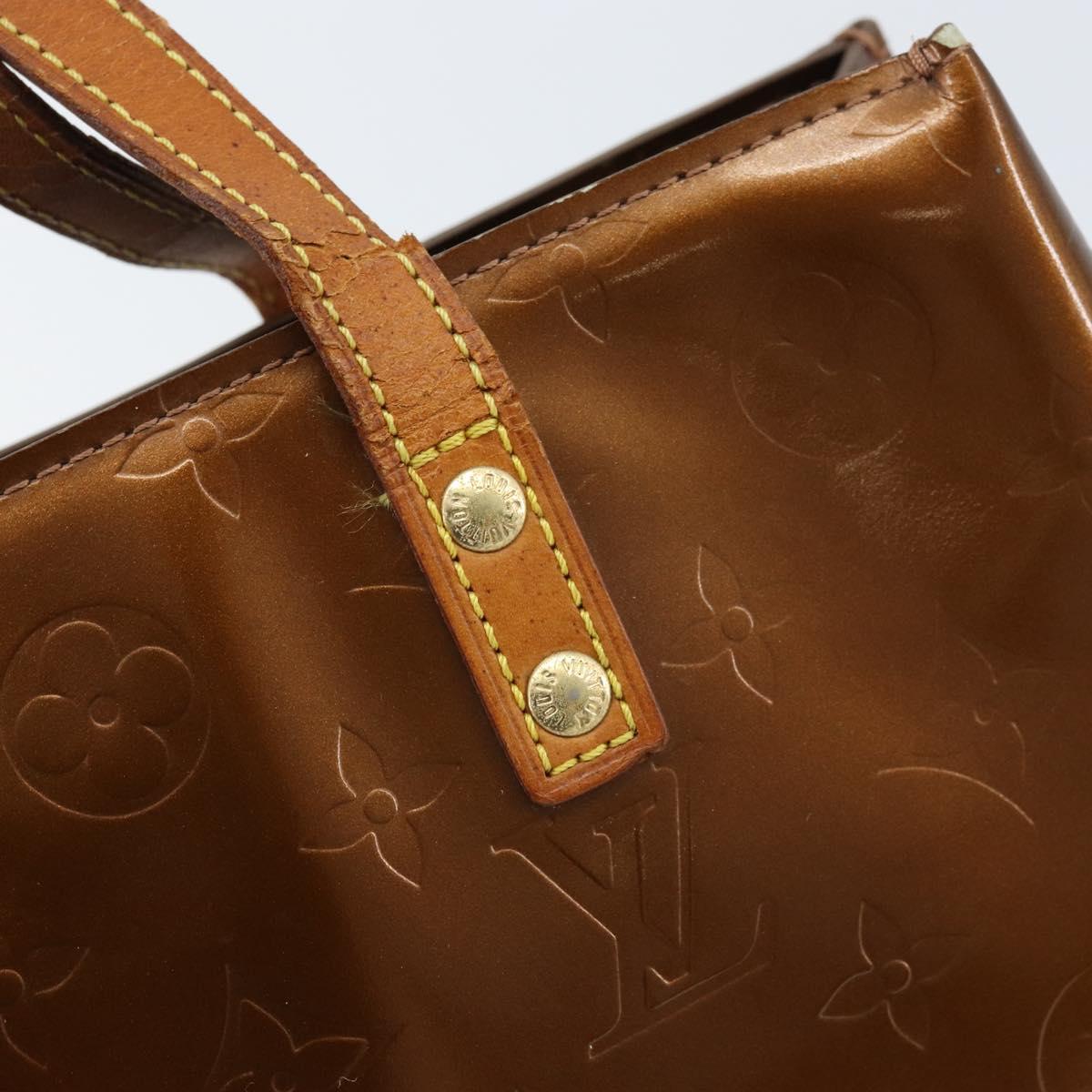 LOUIS VUITTON Monogram Vernis Reade PM Hand Bag Bronze M91146 LV Auth gh1803