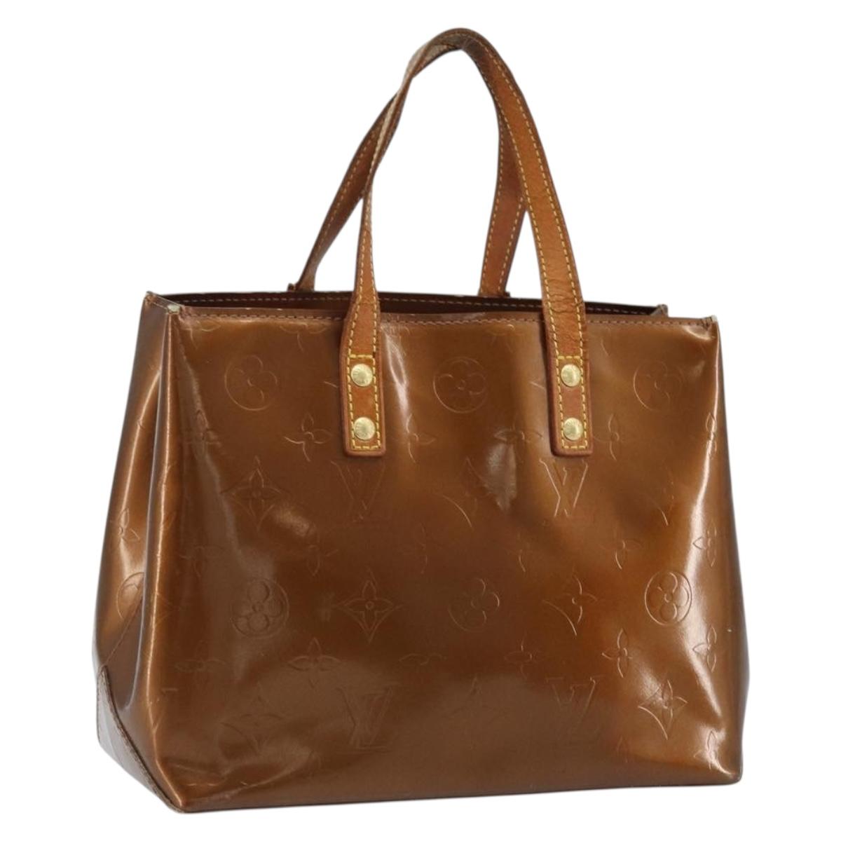 LOUIS VUITTON Monogram Vernis Reade PM Hand Bag Bronze M91146 LV Auth gh1803