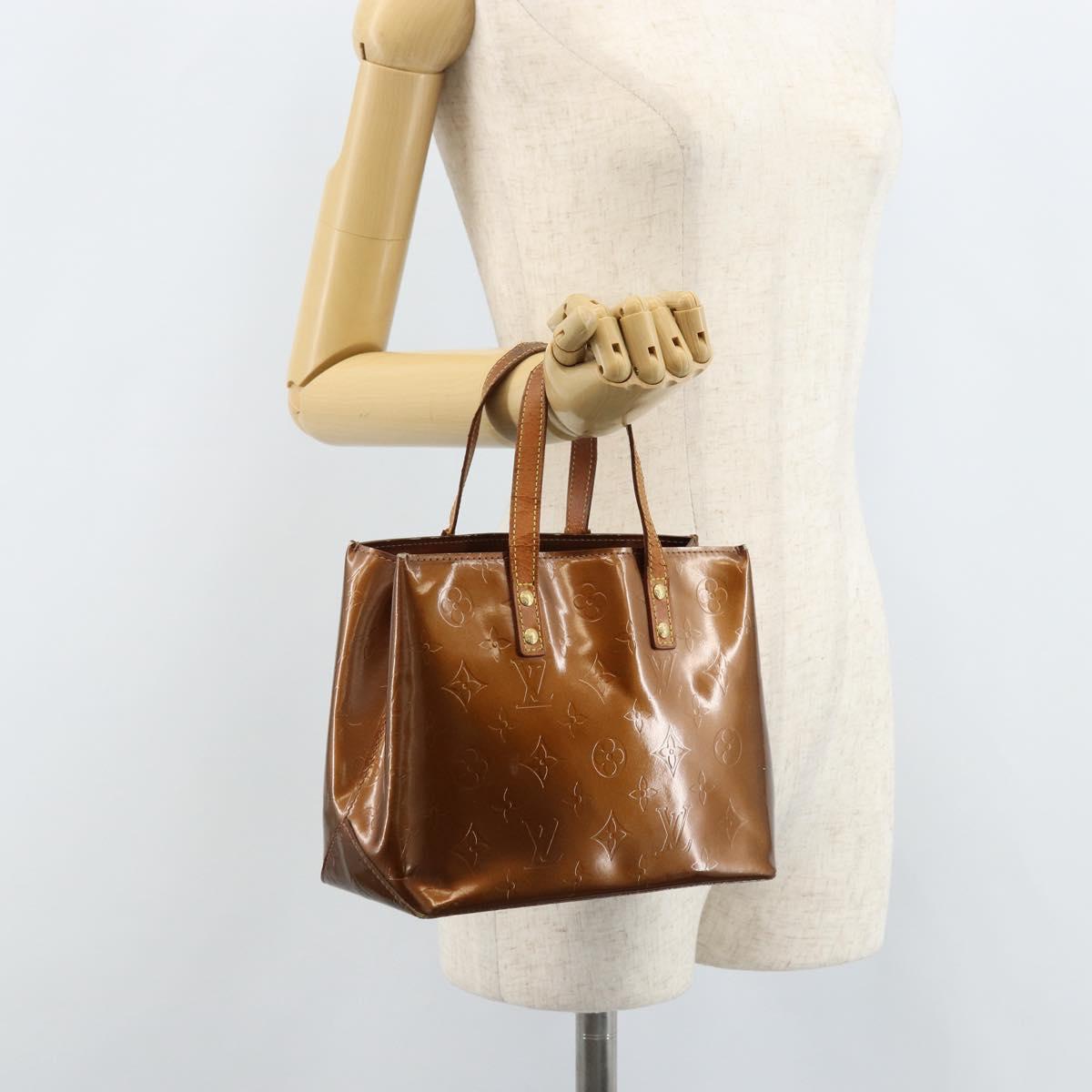 LOUIS VUITTON Monogram Vernis Reade PM Hand Bag Bronze M91146 LV Auth gh1803