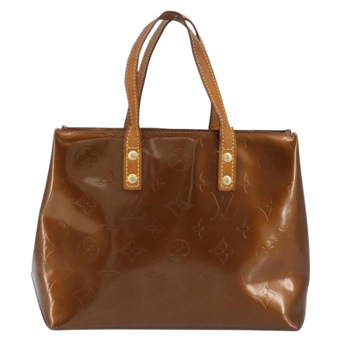 LOUIS VUITTON Monogram Vernis Reade PM Hand Bag Bronze M91146 LV Auth gh1803