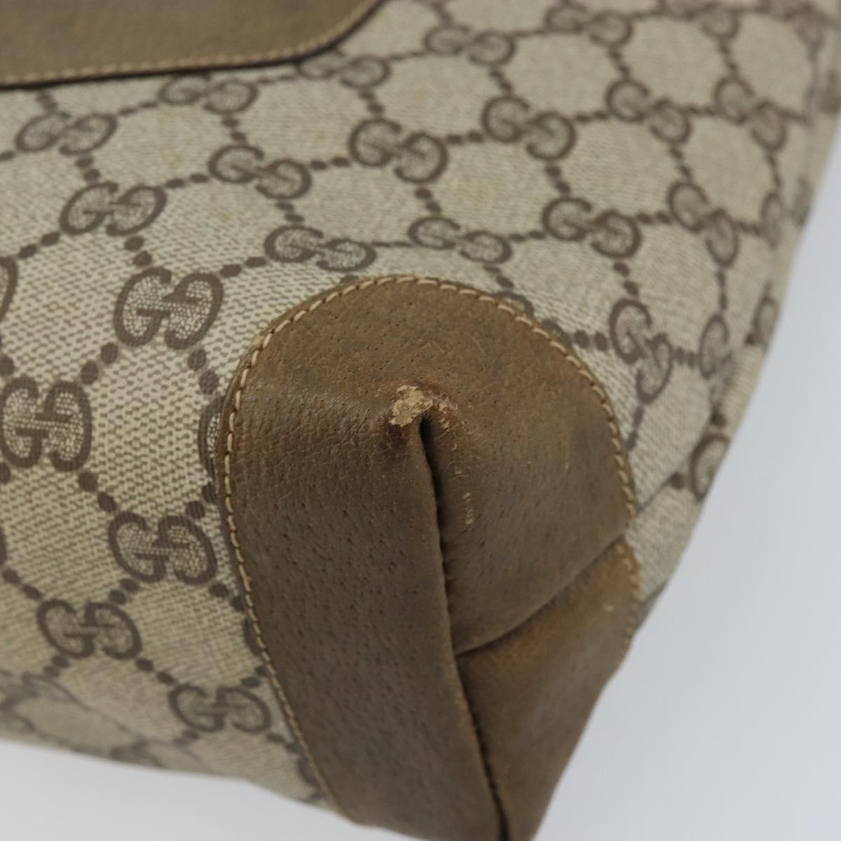GUCCI GG Supreme Tote Bag PVC Beige Gold Auth gh1804